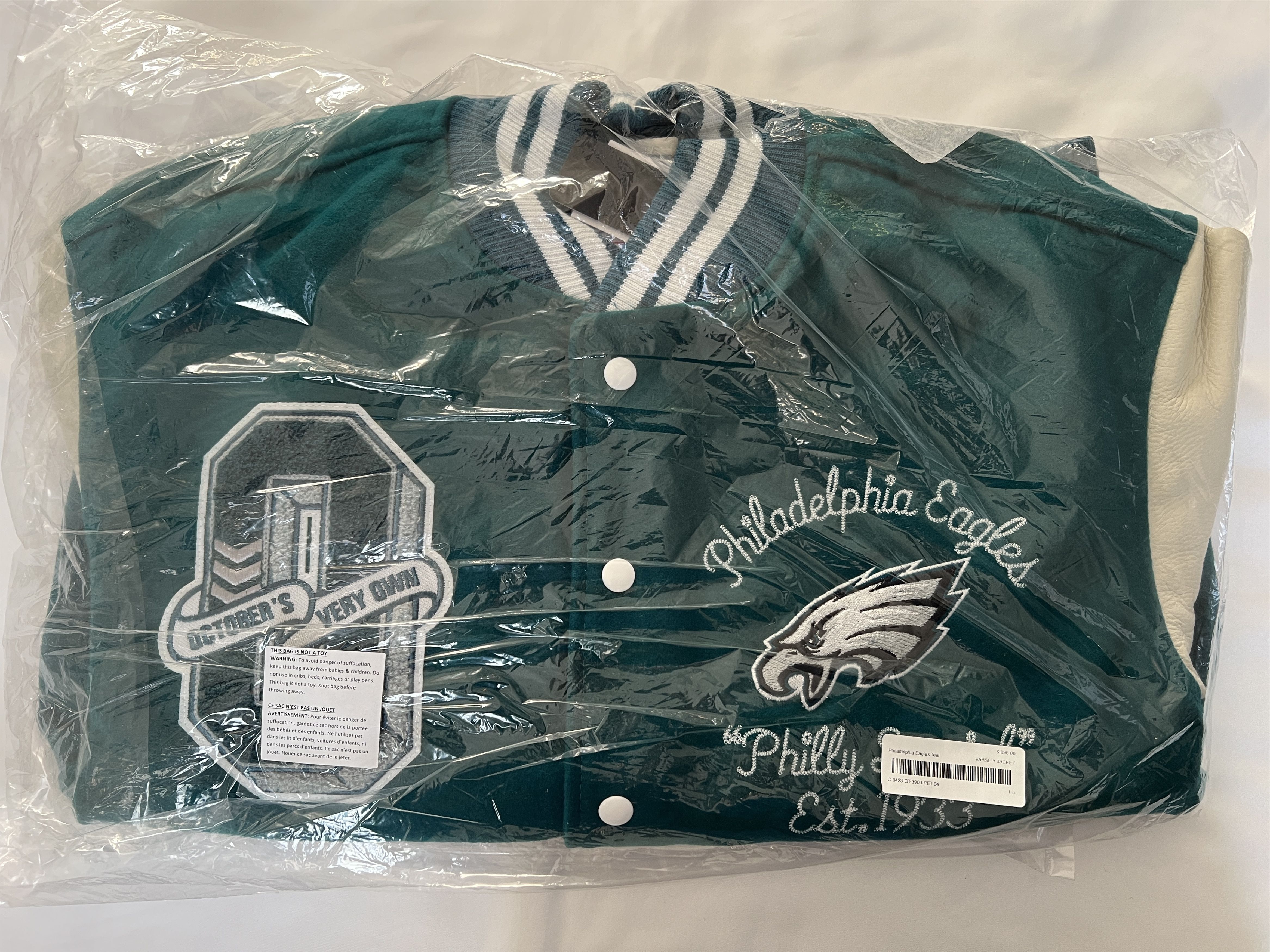 Drake OVO x NFL PHILADELPHIA EAGLES VARSITY JACKET Size US L / EU 52-54 / 3 - 4 Thumbnail