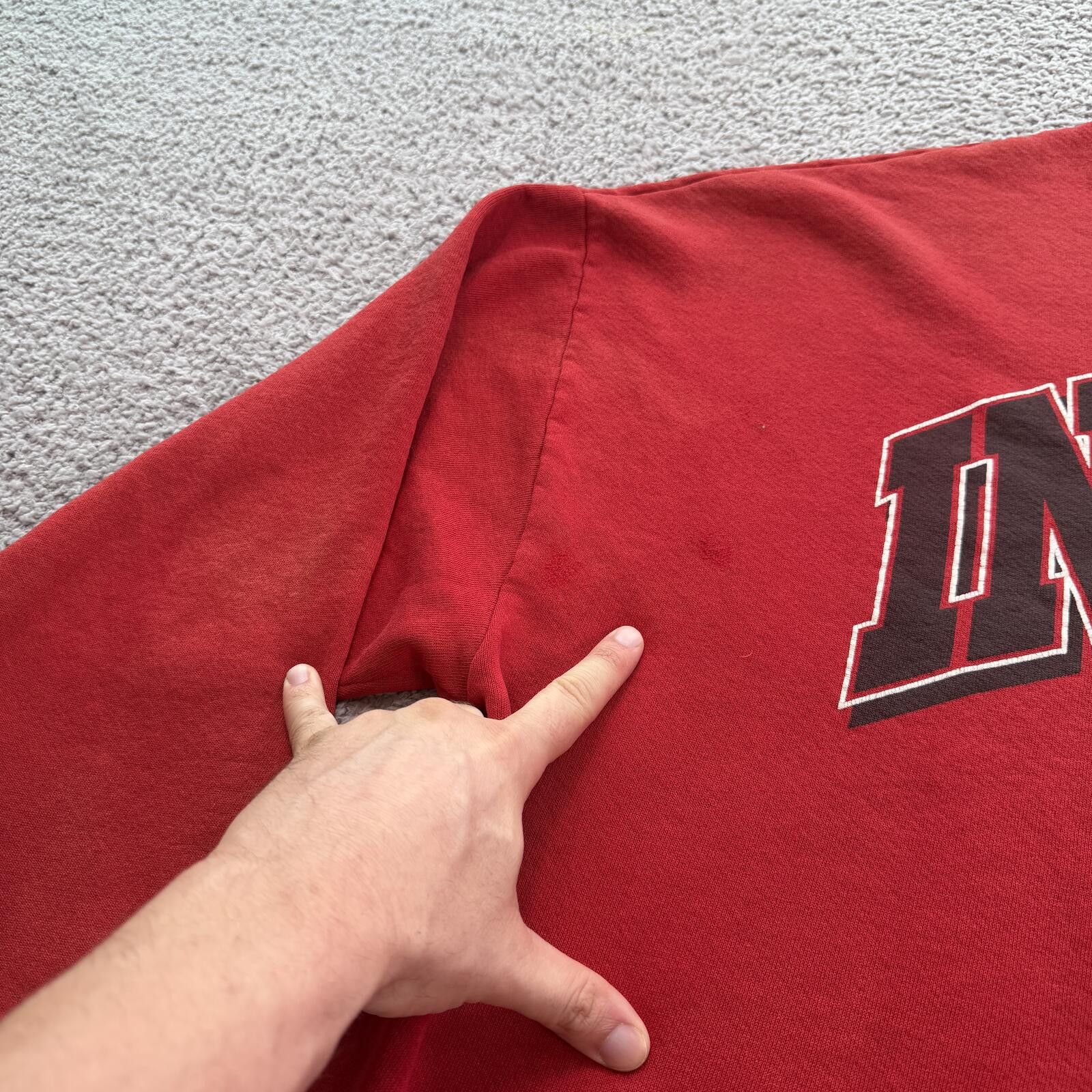Jerzees Vintage 90s Indiana Hoosiers Crewneck Sweatshirt USA Red 2XL Size US XXL / EU 58 / 5 - 6 Thumbnail