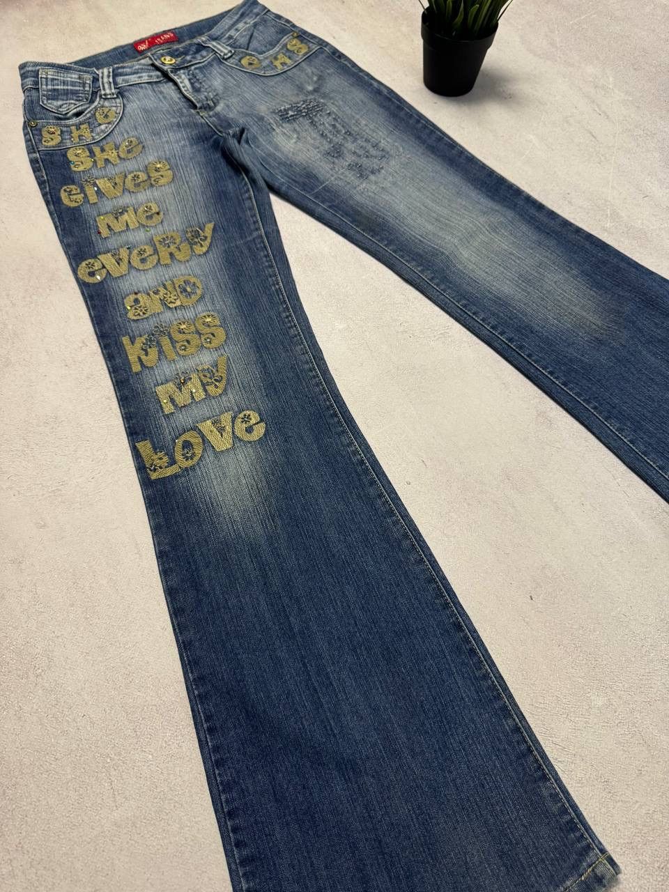 Vintage Vintage Punk Grunge Japanese Big Logo Baggy Dirty Jeans 90s Size 29" - 2 Thumbnail