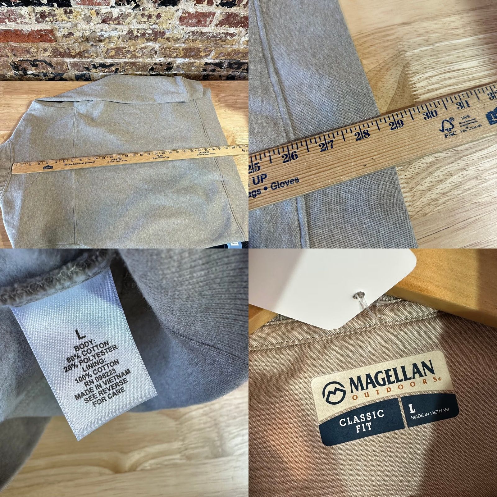 Vintage Magellan Sweatshirt Pullover 1/4 snap Tan Campfire Mens Large Size US L / EU 52-54 / 3 - 9 Thumbnail