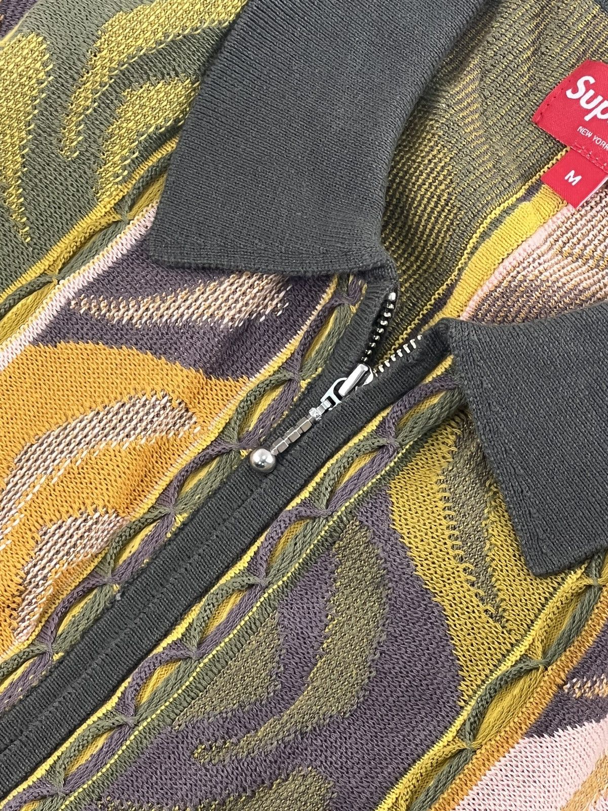 Supreme Abstract textured zip up polo Size US M / EU 48-50 / 2 - 3 Thumbnail