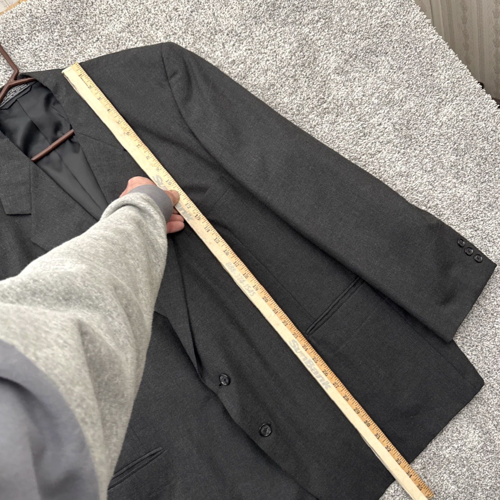 Vintage Bert Pulitzer Blazer Mens 44L Single Breasted Office Business Wear Jacket Coat Gray Notch Lapel 3-Button Ventless Regular Size 44 (Jacket) Mens Size 44R - 2 Thumbnail