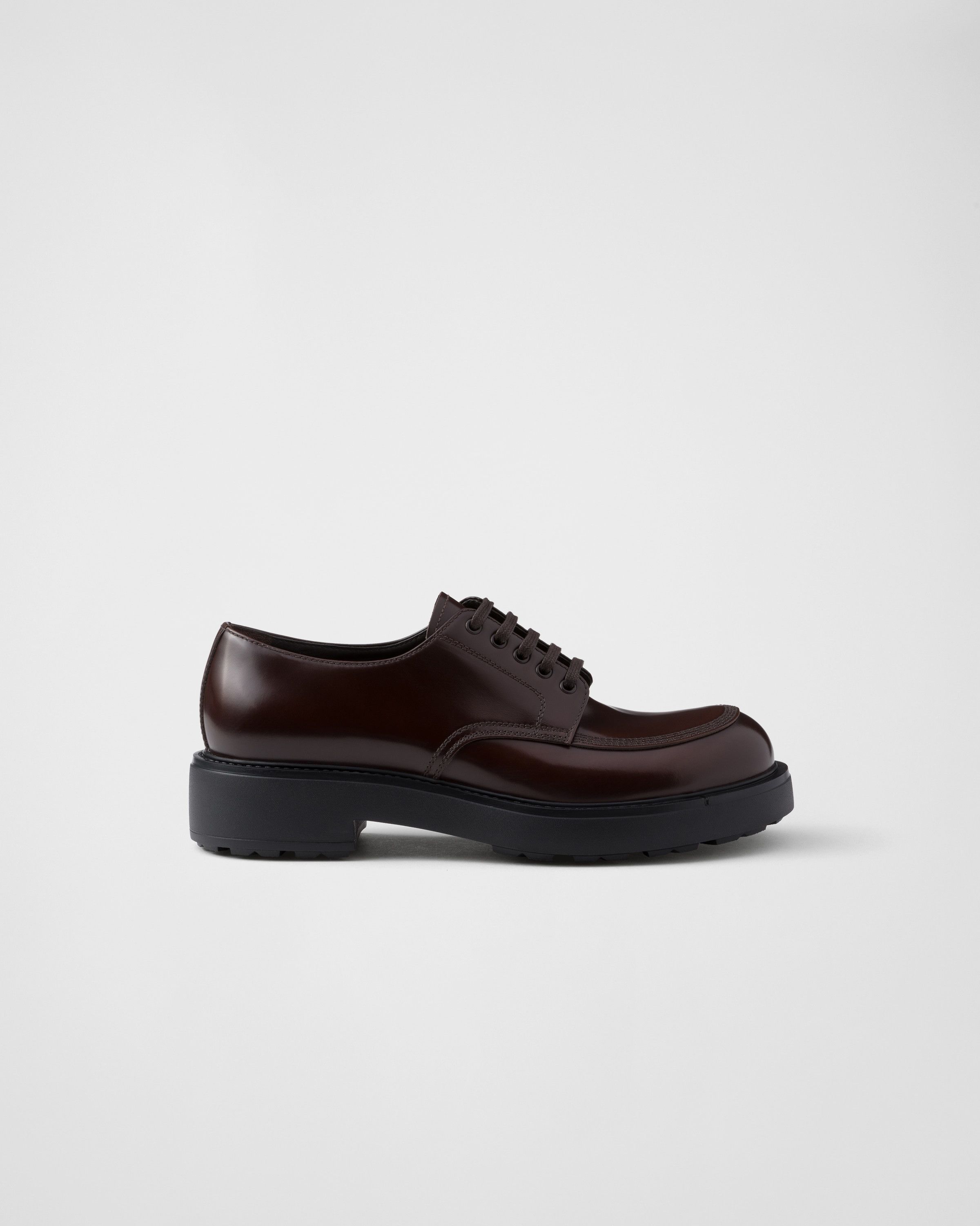 Prada o1bcso1str1025 Spazzolato Derby Shoes in Brown Size US 11 / EU 44 - 2 Thumbnail