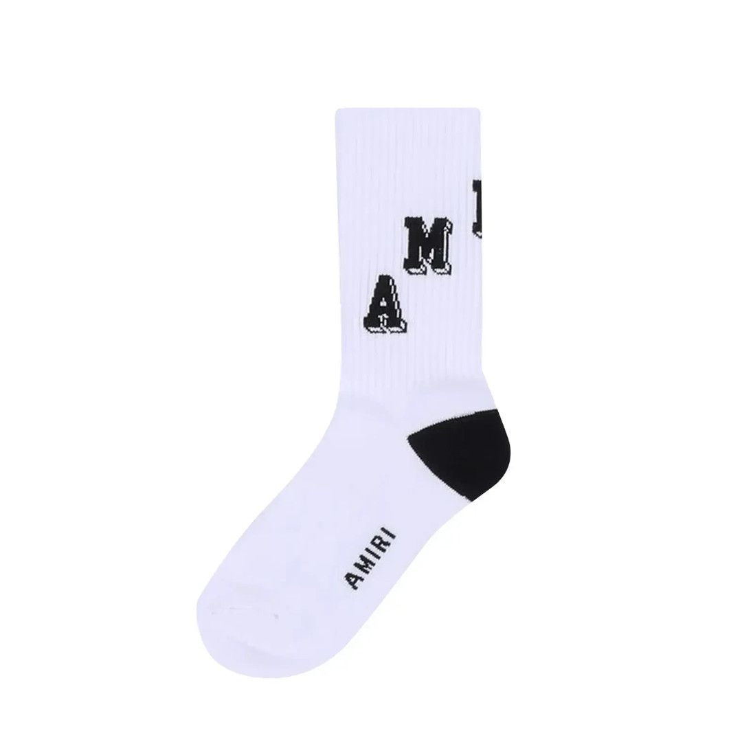 o1mle1224 Size: 45/46 / Tube Sock in White & Black