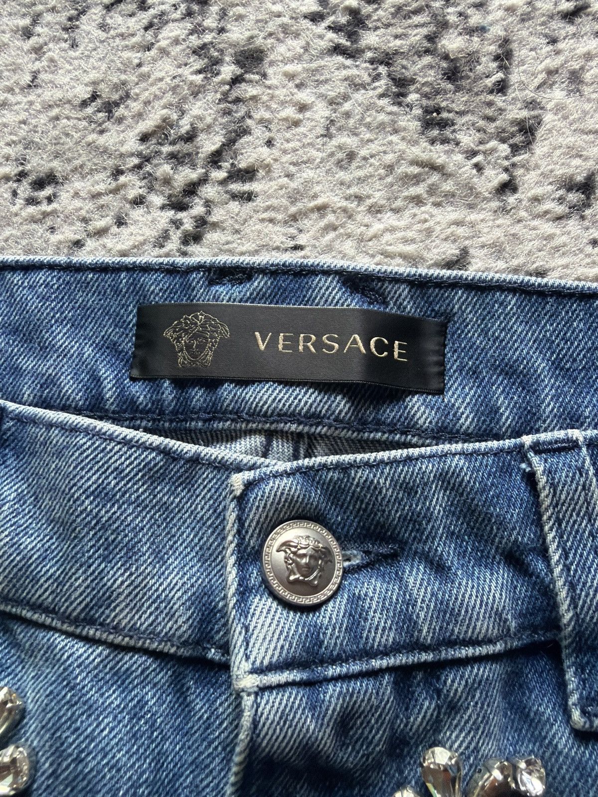 Versace Versace Crystal Embellished Baroque Denim Jeans Size US 34 / EU 50 - 2 Thumbnail