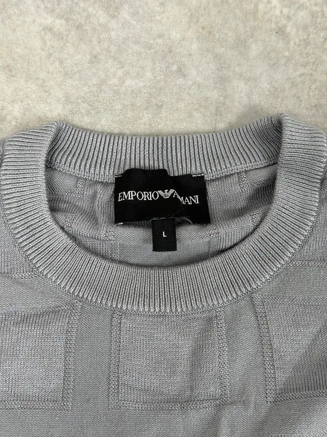 Emporio Armani SS2019 Emporio Armani Grey Geometrical Cozy Sweater Size US M / EU 48-50 / 2 - 8 Thumbnail