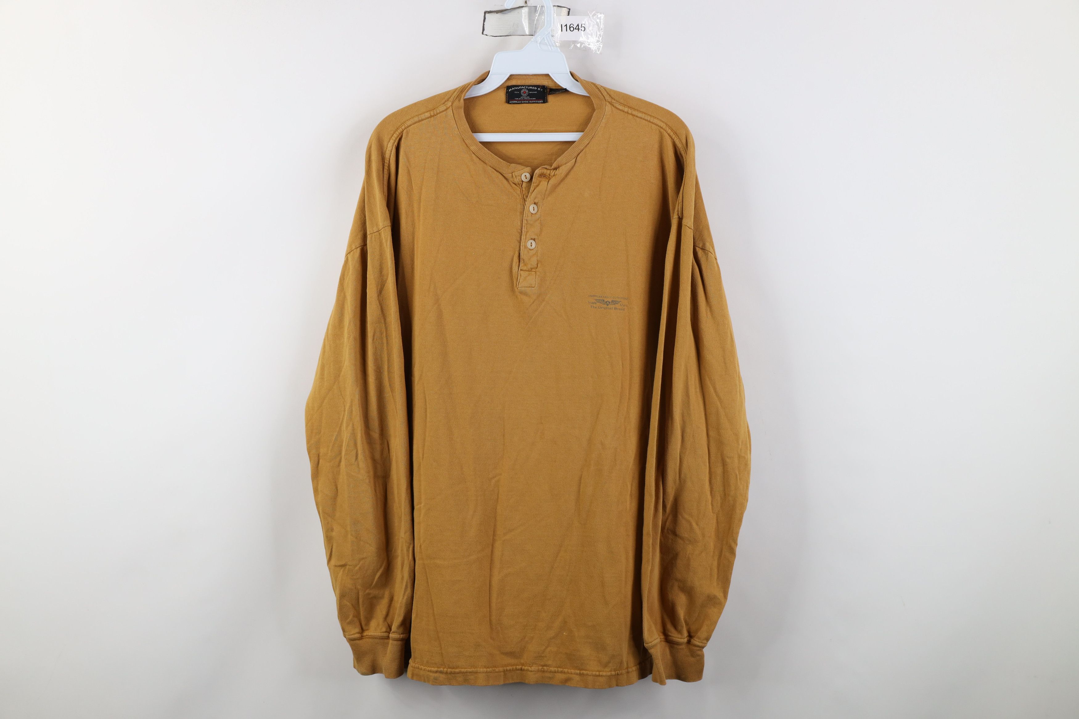American Eagle Outfitters Vintage 90s Y2K American Eagle Long Sleeve Henley T-Shirt Size US L / EU 52-54 / 3 - 1 Thumbnail