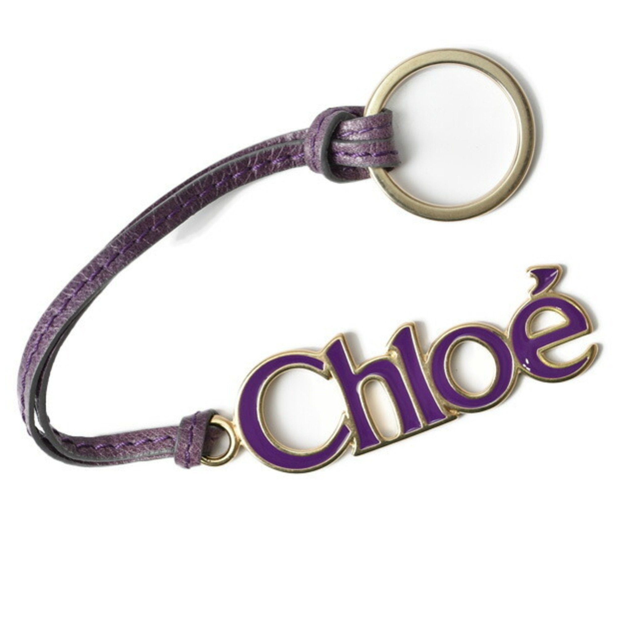 image of Chloe Keyring Bag Charm Keychain Motif Violet 7Epcg-8S812 in Black, Women's