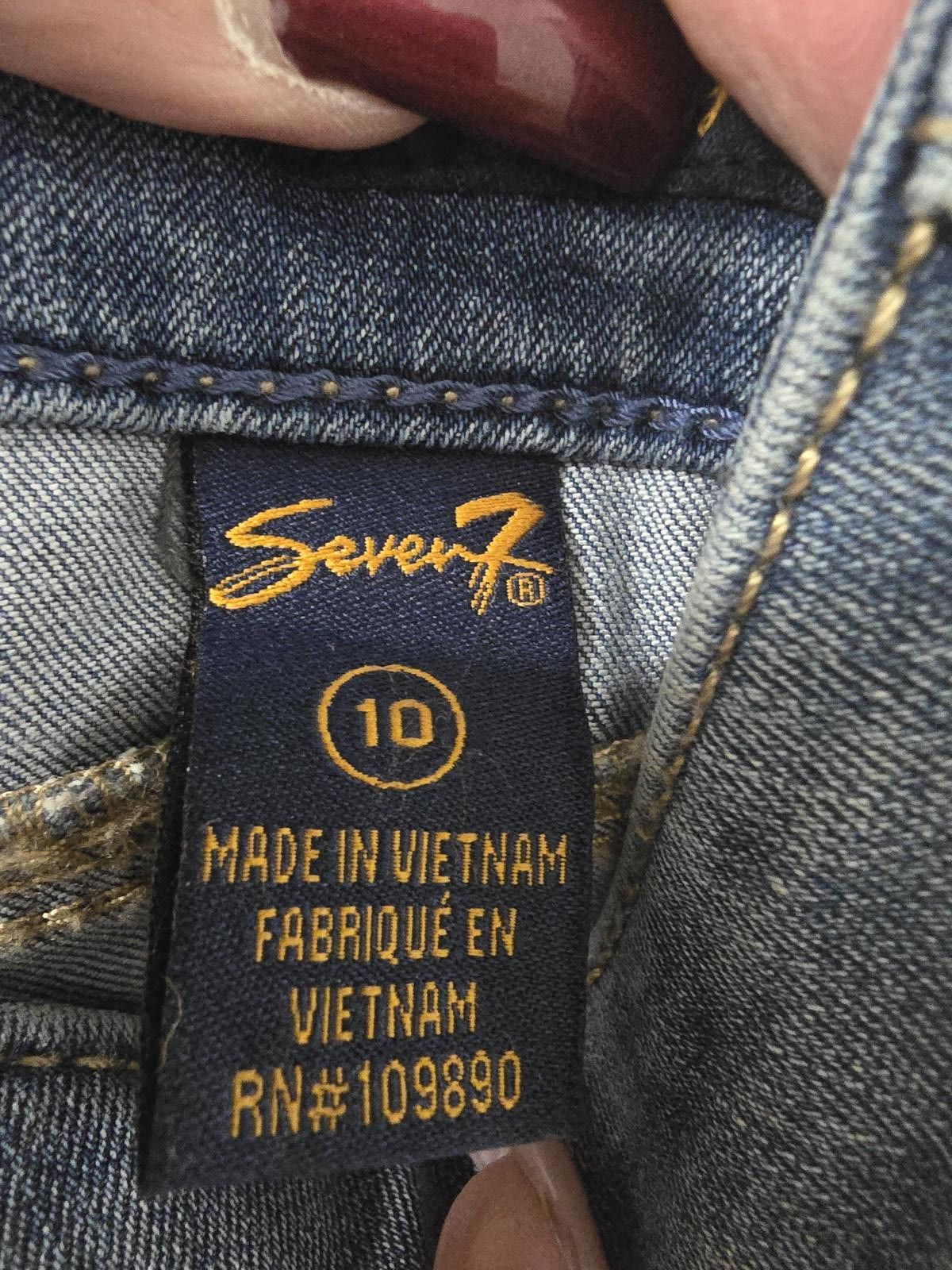 Seven 7 Seven7 Women's 4-Way Stretch Blue Denim Jeans Size 10 Size 32" / US 10 / IT 46 - 5 Thumbnail