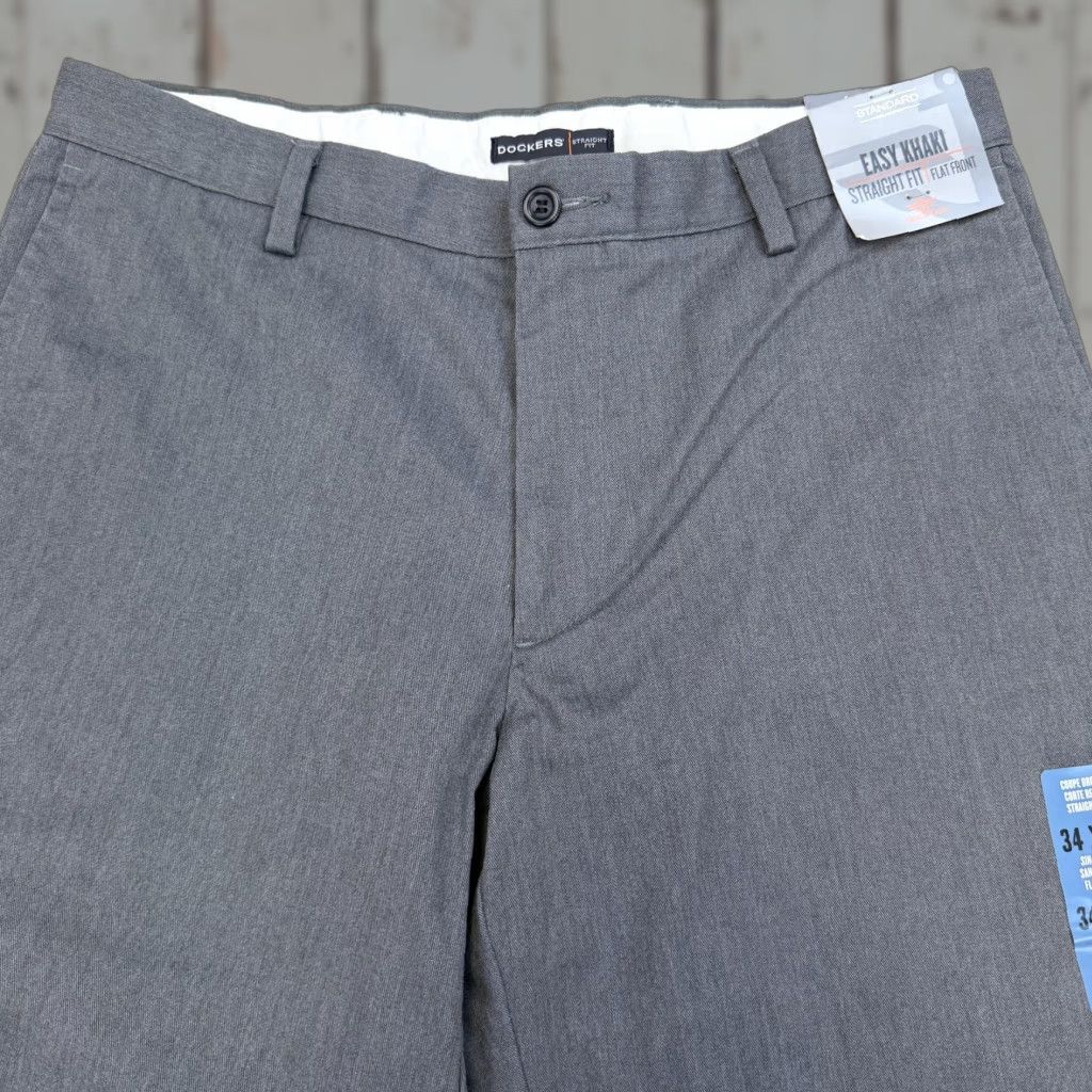 Dockers Dockers Easy Khaki Pants Mens 34x30 Gray Straight Flat Front NWT Regular Khakis Pants Mens 34 Gray Easy Khaki Dockers Size US 34 / EU 50 - 1 Thumbnail