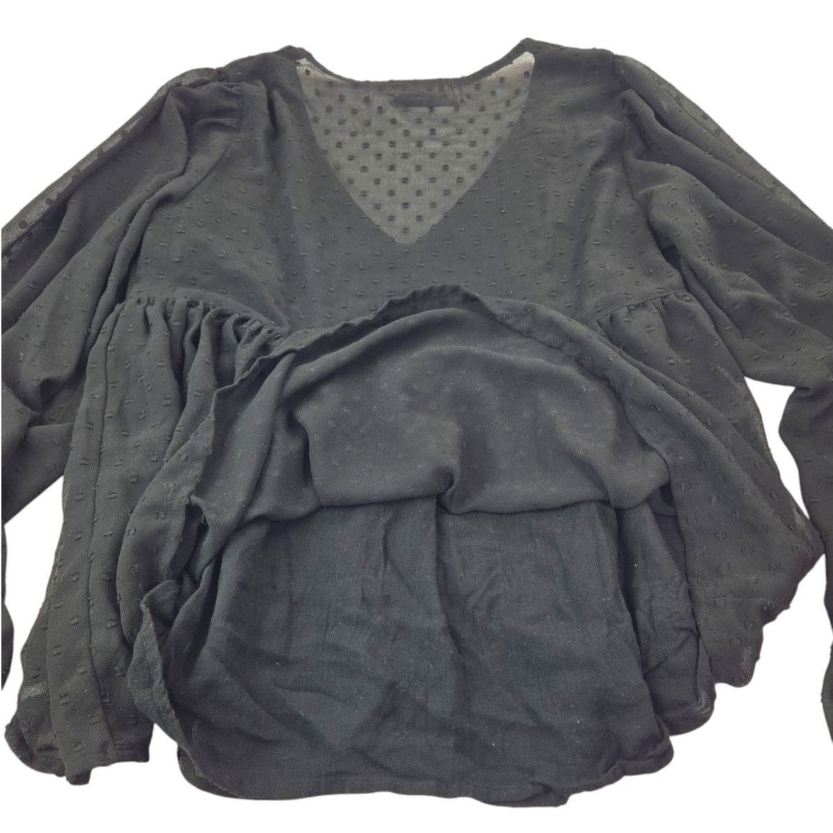 Urban Outfitters Urban Outfitters | Black, Textured, Peasant Blouse | Small Size S / US 4 / IT 40 - 5 Thumbnail