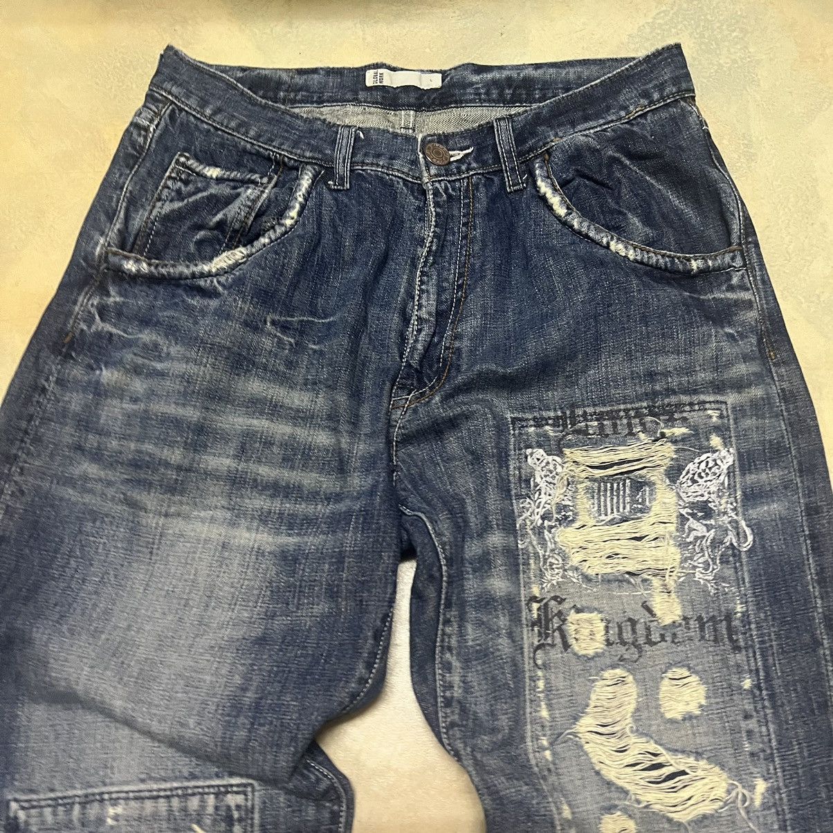 Global Work Global Work Distressed Denim Jeans Size US 31 - 3 Thumbnail