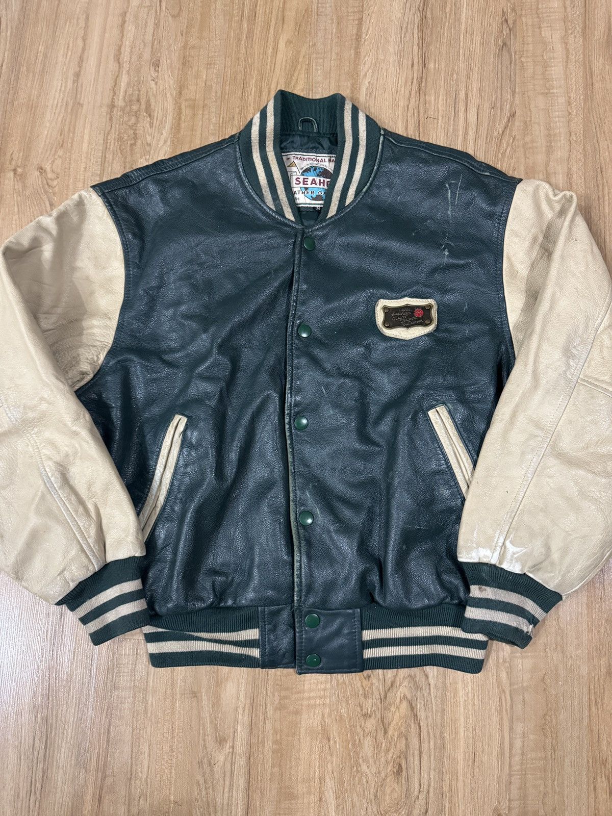 Vintage Vintage FULL LEATHER Varsity Jacket Size US L / EU 52-54 / 3 - 1 Thumbnail