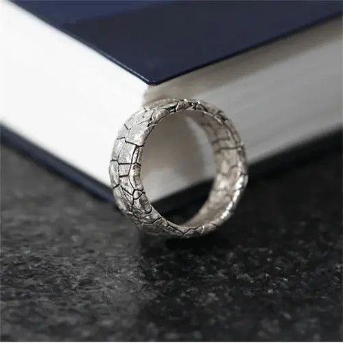 Vintage Cracked Stone Pattern Ring Size ONE SIZE - 2 Thumbnail