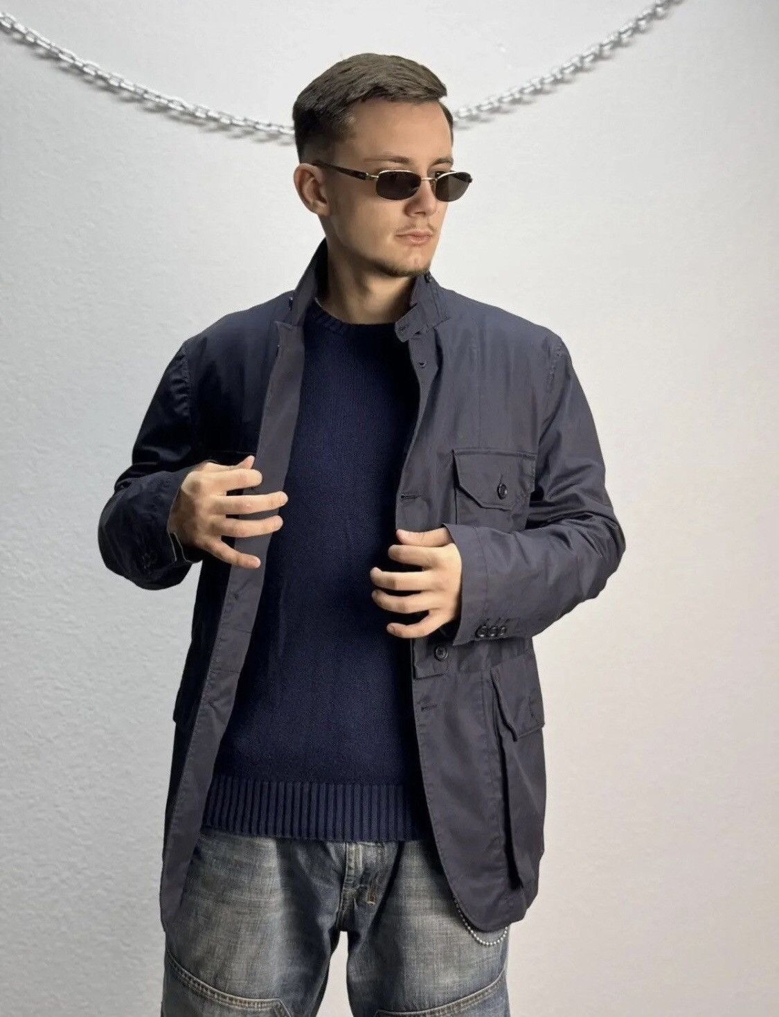 Engineered Garments × Japanese Brand Engineered Garments Multipocket Jacket Navy Memory Polyester Size US M / EU 48-50 / 2 - 1 Thumbnail