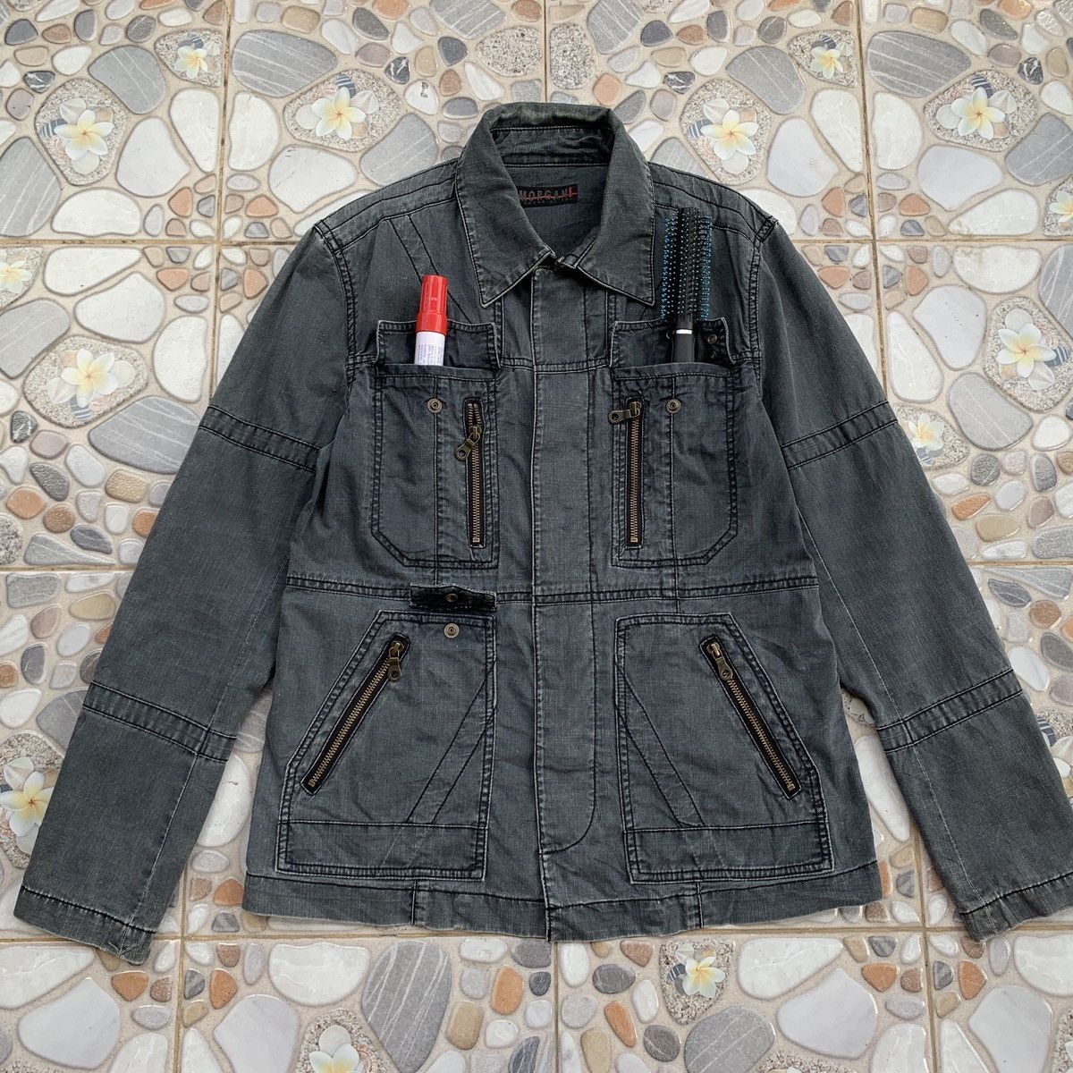 Morgan Homme × Other Morgan Homme Denim MultiPocket Utility Zipper Jacket Size S / US 4 / IT 40 - 1 Thumbnail