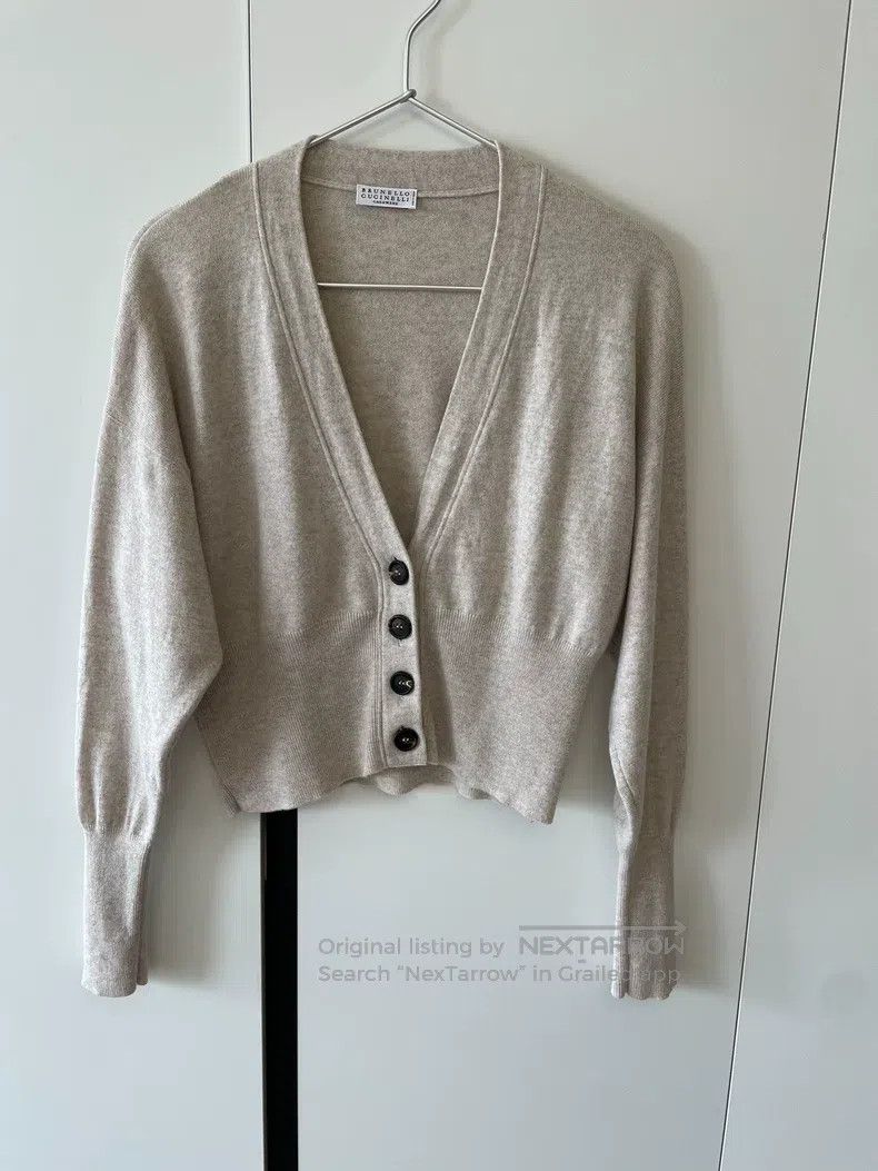Brunello Cucinelli Brunello Cucinelli Ladies Cashmere Wool V-neck Knit Cardig Size XS / US 0-2 / IT 36-38 - 3 Thumbnail