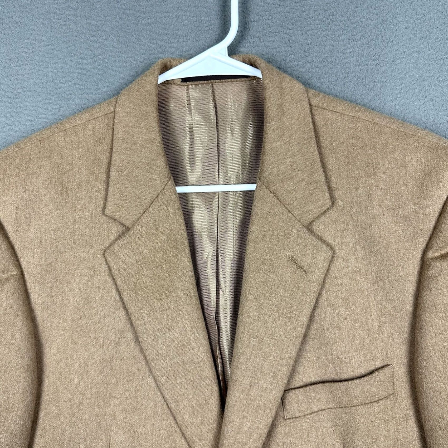 Tasso Elba Tasso Elba Blazer Jacket 42R Brown 100% Camel Hair Notch Lapel Single-Breasted 2-Button 4-Button Sleeve Solid Adult Mens Vintage: No Size 42R - 4 Thumbnail