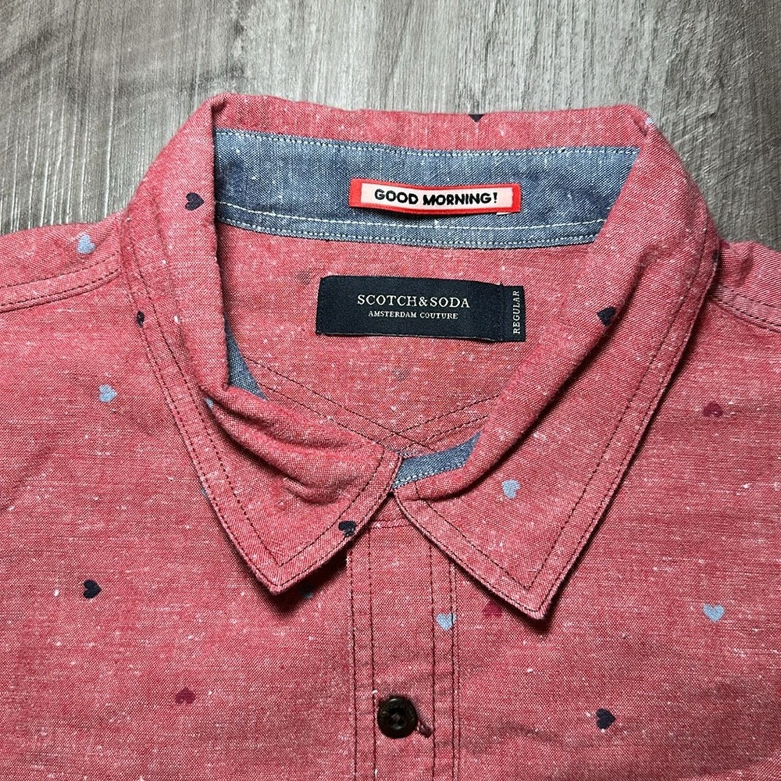 Scotch & Soda Scotch & Soda Regular Hearts Long Sleeve Button Down - Large Size US L / EU 52-54 / 3 - 5 Thumbnail
