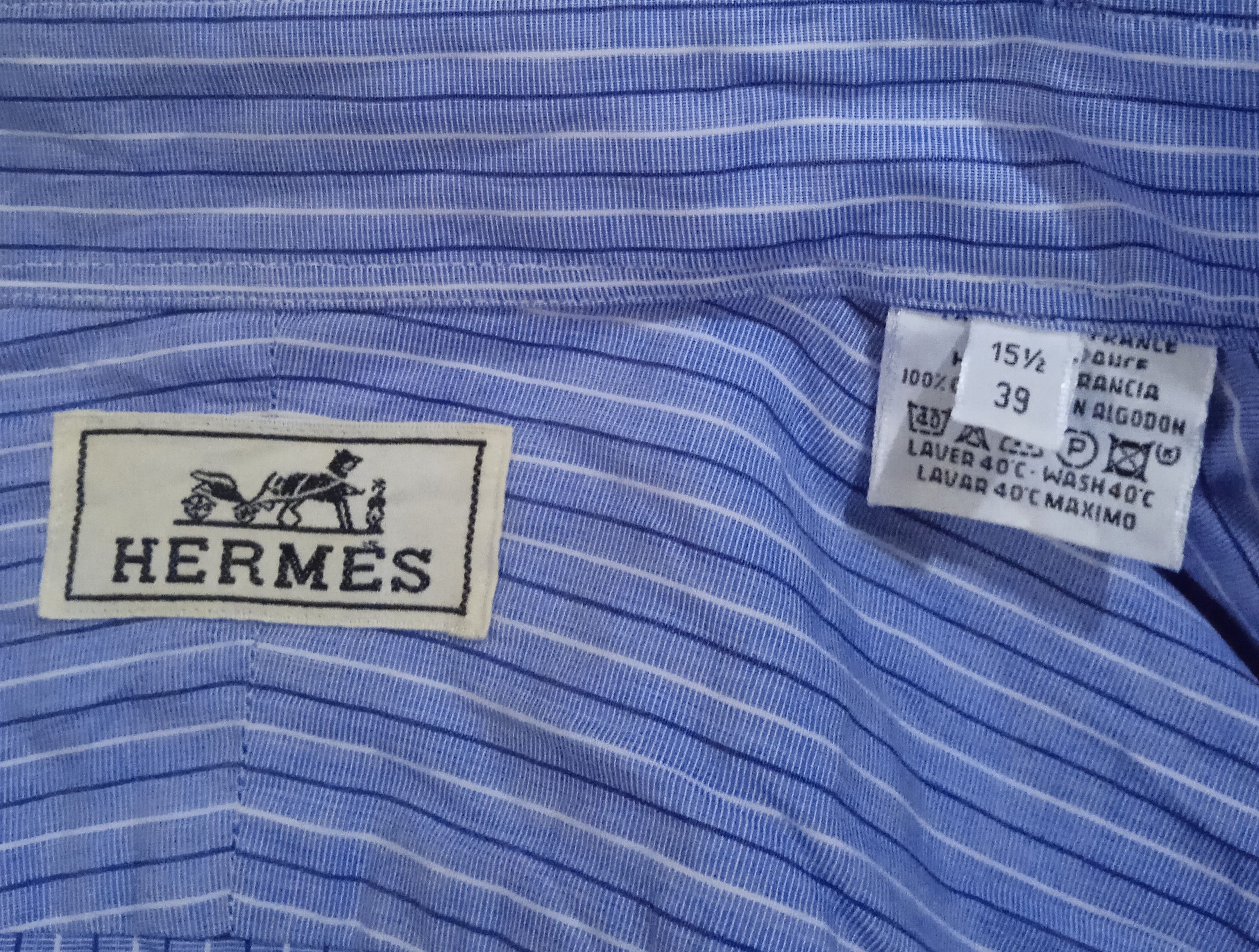 Hermes Hermes Striped Shirt Made in France Size US L / EU 52-54 / 3 - 5 Thumbnail