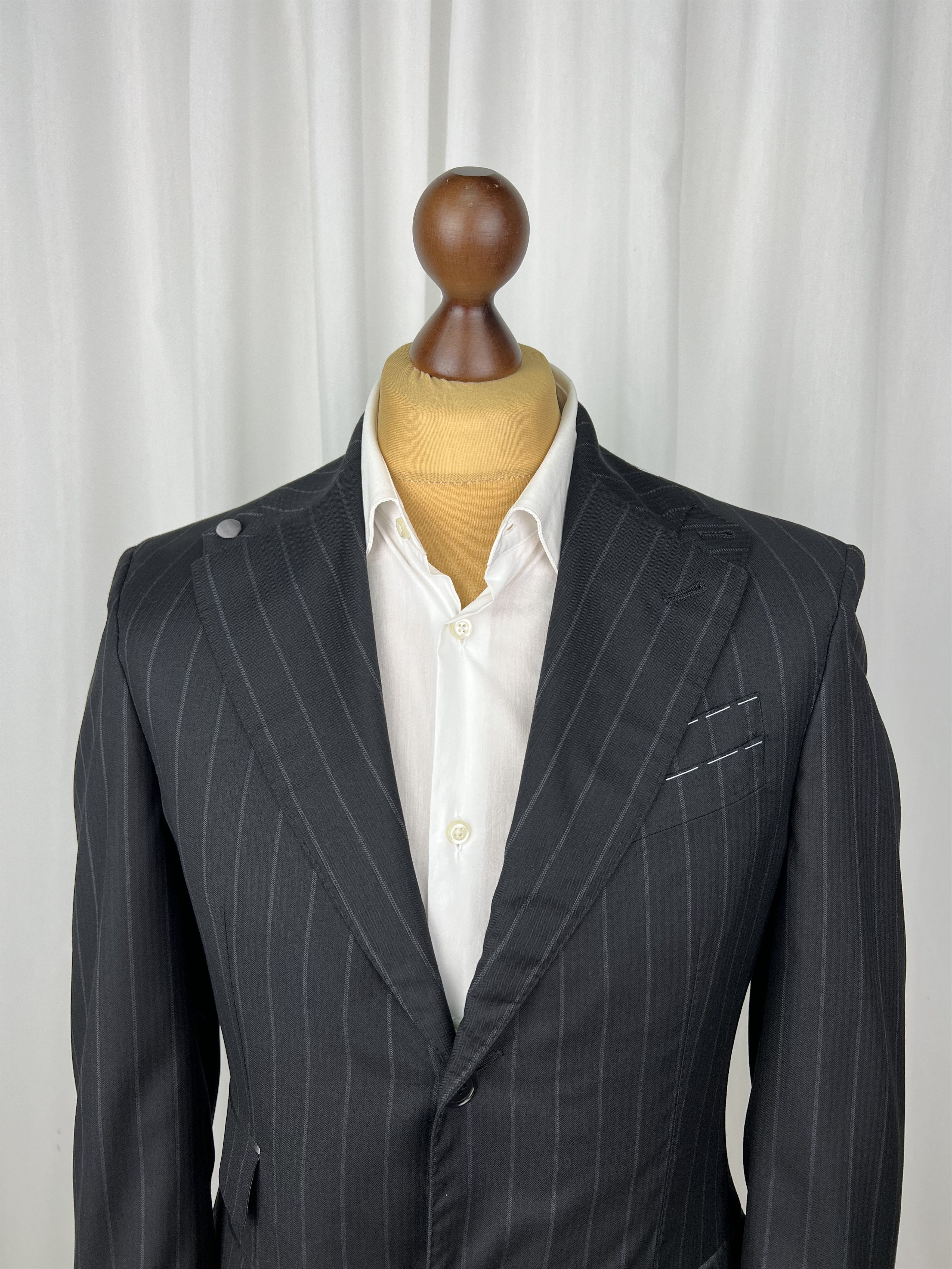Billionaire Couture by Galasso Charcoal Striped 2-Piece Wool Suit Size 36R - 6 Thumbnail