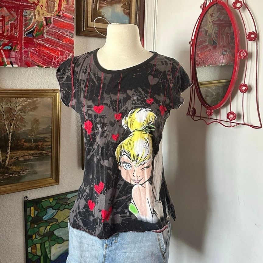 Disney disney tinkerbell black tie dye shirt Size XL / US 12-14 / IT 48-50 - 1 Thumbnail