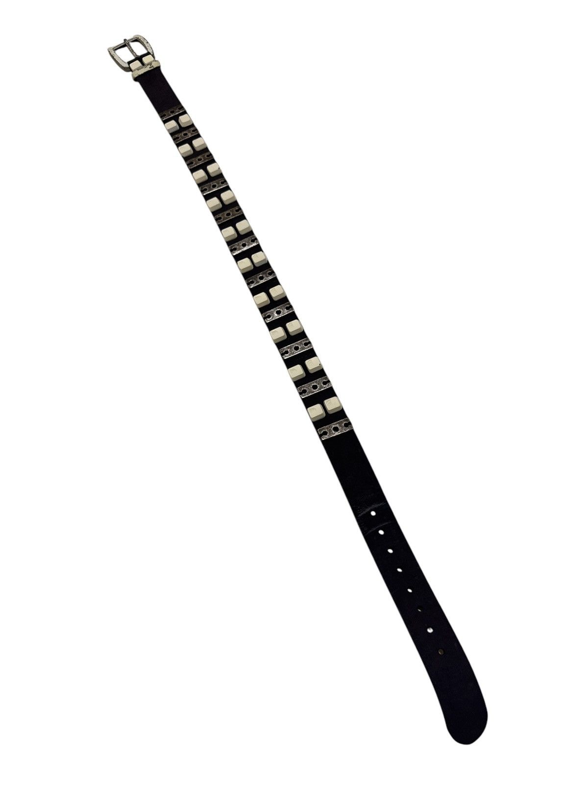 John Galliano JOHN GALLIANO KEYBOARDS STUDDED LEATHER BELT Size 32 - 7 Thumbnail