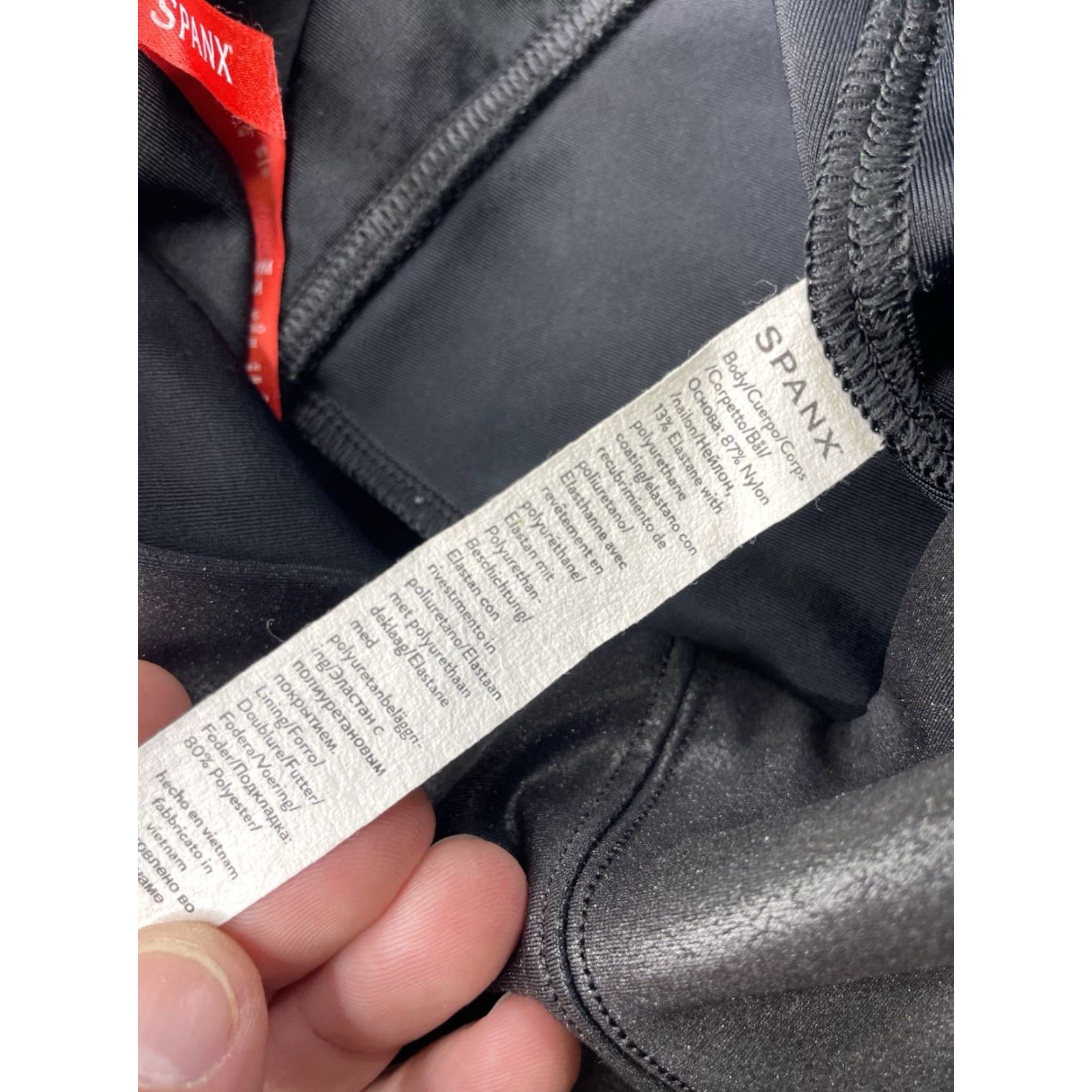 Spanx Spanx Black Faux Leather Leggings Womens Medium High Waist Stretch 2437Q Leggings Casual Activewear Formal Womens Size 32" / US 10 / IT 46 - 5 Thumbnail