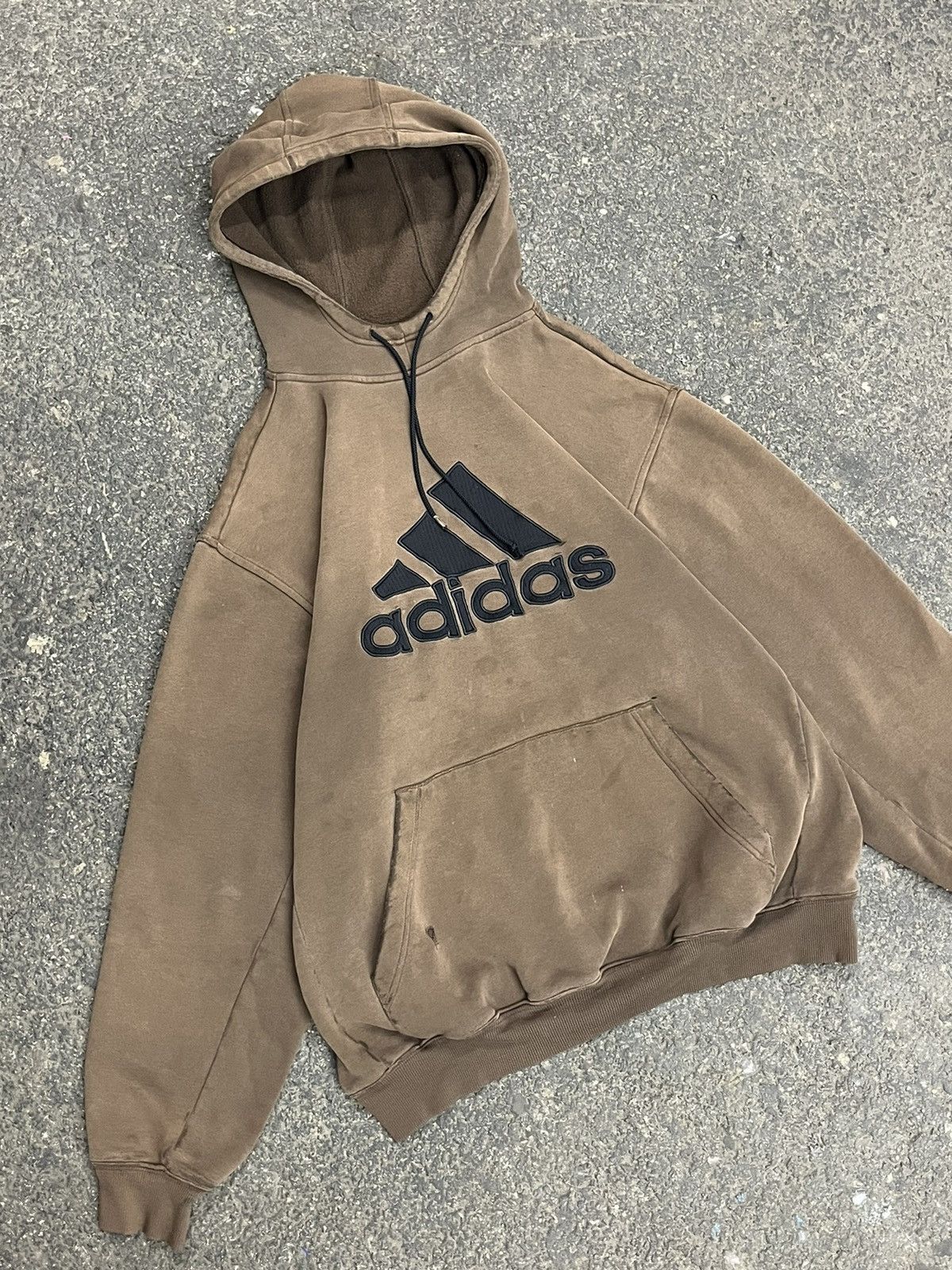 Adidas × Vintage Adidas mocha brown earth tone body fit hoodie streetwear Size US L / EU 52-54 / 3 - 2 Thumbnail