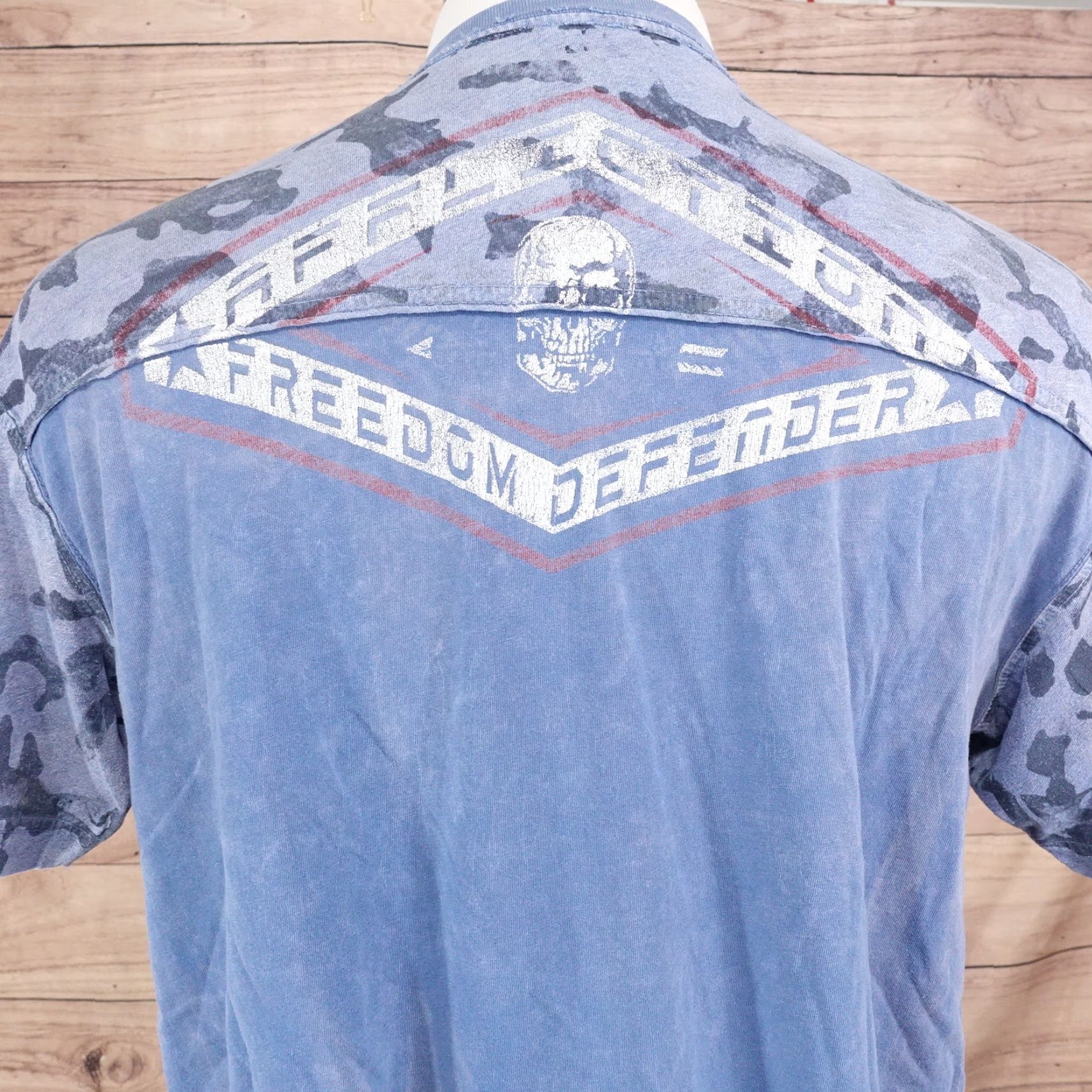 Affliction VINTAGE AFFLICTION FREEDOM DEFENDER BLUE SHORT SLEEVE SHIRT XL ADULT BLUE 2000s CONCERT MENS Size US L / EU 52-54 / 3 - 5 Thumbnail