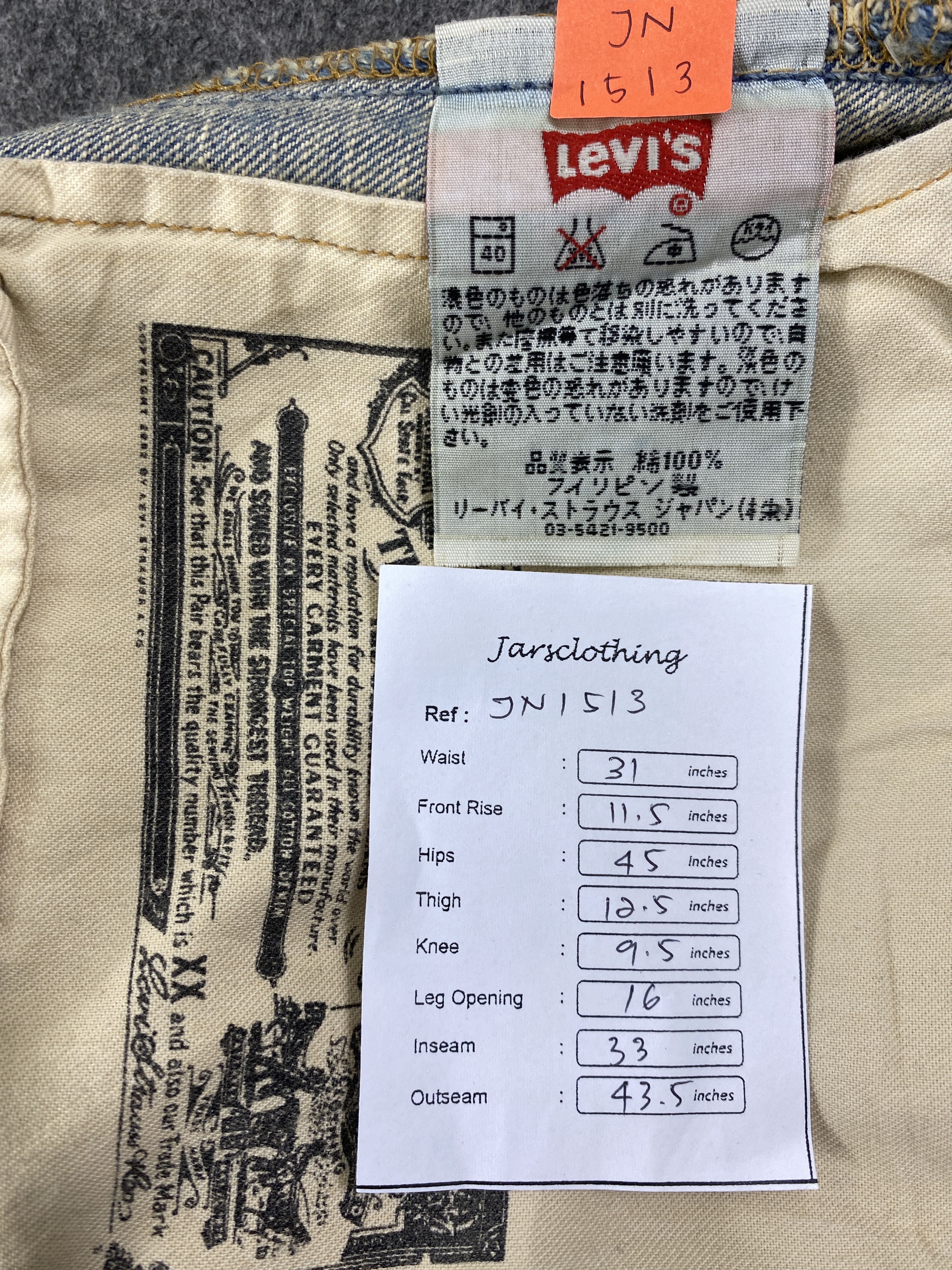Levi's Dirty Blue Wash Vintage Levi's 501 Jeans 31x33 Denim -JN1513 Size US 31 - 8 Thumbnail