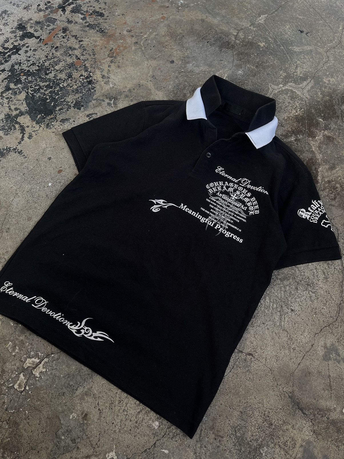 If Six Was Nine PRACT JAPANESE DOUBLE COLLAR POEM TRIBAL GOTHIC Y2K PUNK Size US M / EU 48-50 / 2 - 7 Thumbnail