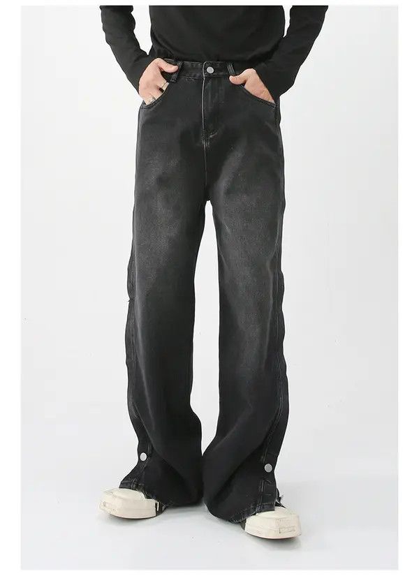 VIBE American loose wide-leg casual button straight jeans Size US 32 / EU 48 - 2 Thumbnail