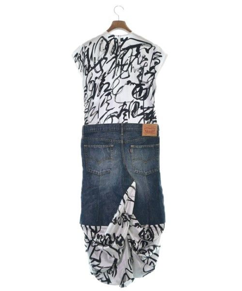 Junya Watanabe × Levi's o1tko10125 Printed Denim-Attached Dress in White/Black Size S / US 4 / IT 40 - 2 Thumbnail