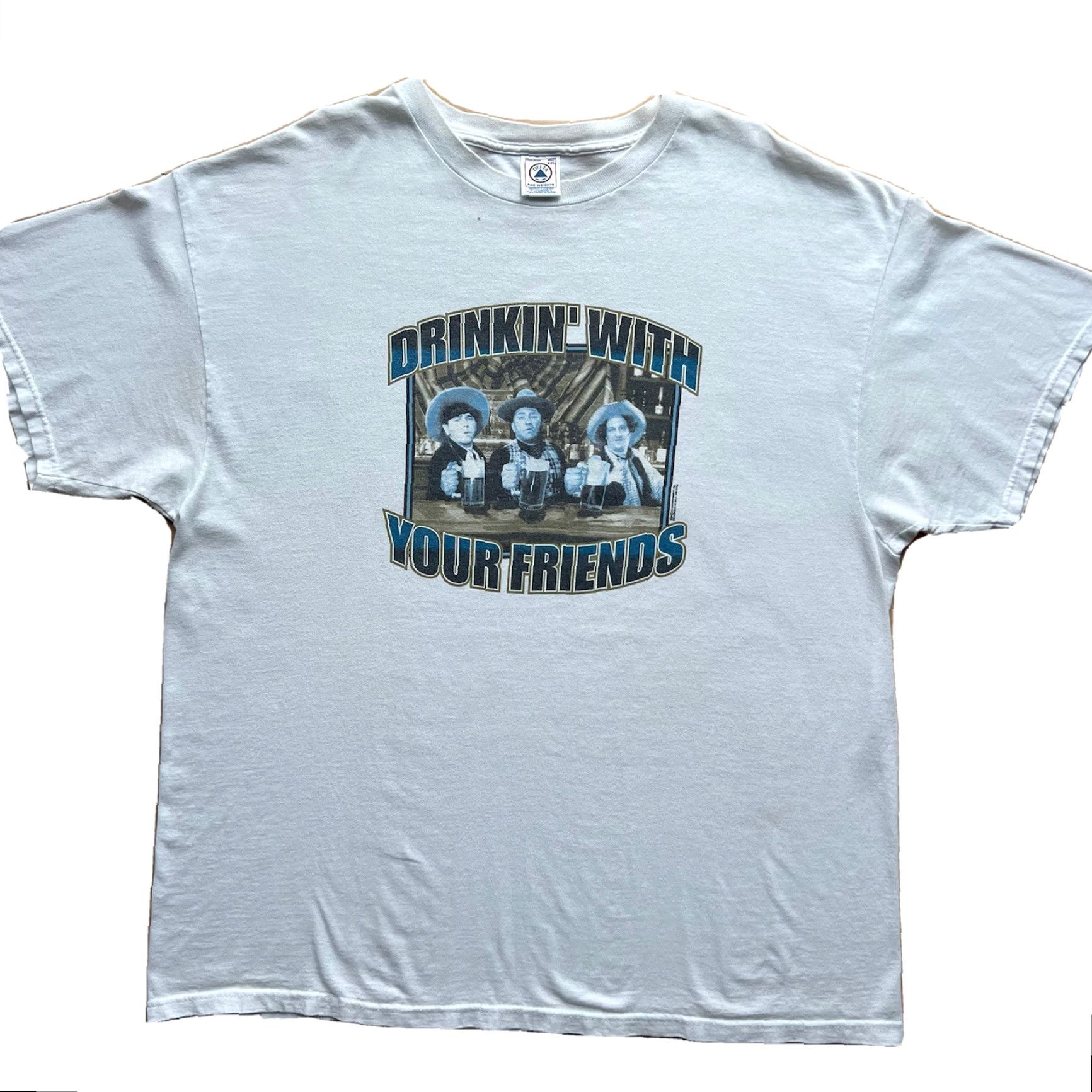 Vintage Vintage Three Stooges Shirt 2XL White 90s Drinking With Your Friends Comedy Shirt Mens Size US XXL / EU 58 / 5 - 2 Thumbnail
