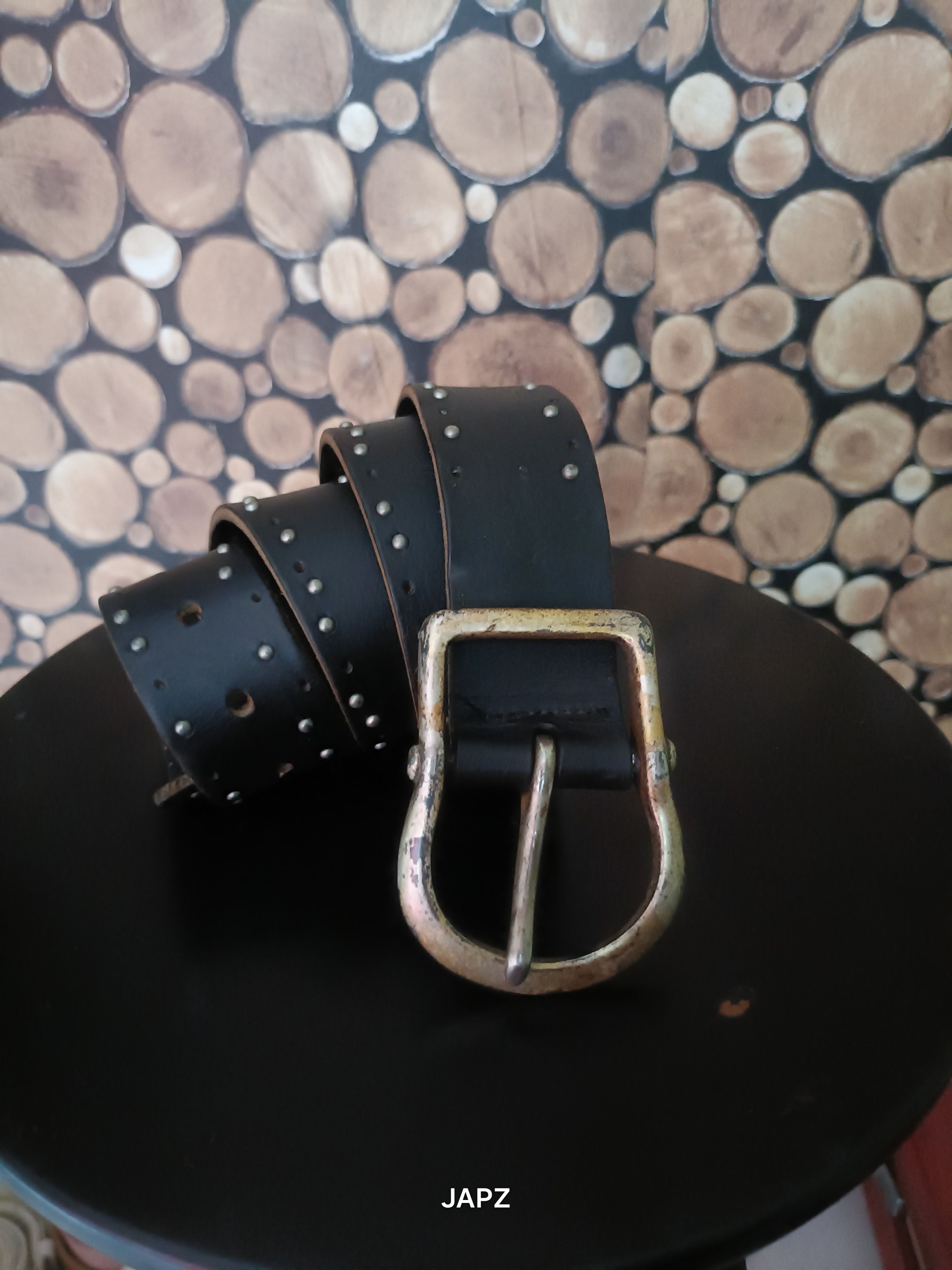Vintage Vintage polham studded cowboy buckle Y2K leather belt Size 32 - 1 Thumbnail