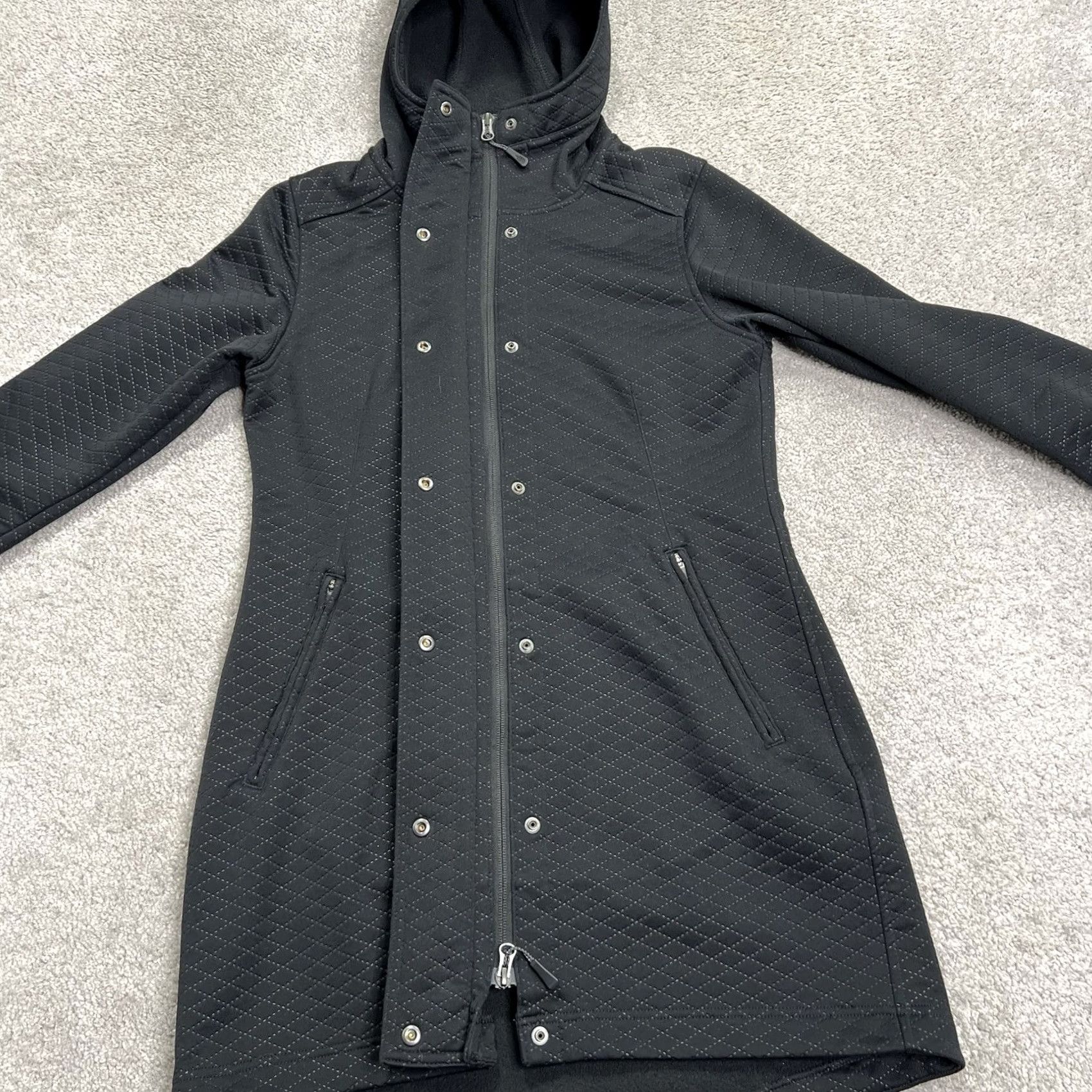 The North Face The North Face Jacket Womens Size Small Recover Up Quilted Design Hooded Black Full Zip Snap Size S / US 4 / IT 40 - 4 Thumbnail