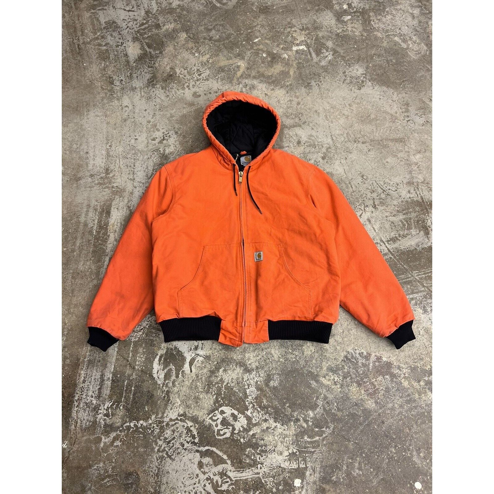 Carhartt Carhartt J140 BLZ Blaze Orange Hooded Jacket Large Camo Hunt ...