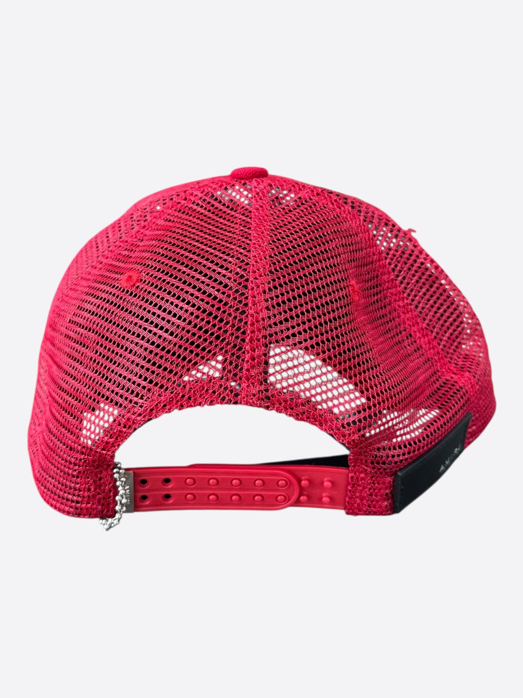 Amiri Amiri Red & White MA Logo Trucker Hat Size ONE SIZE - 3 Thumbnail