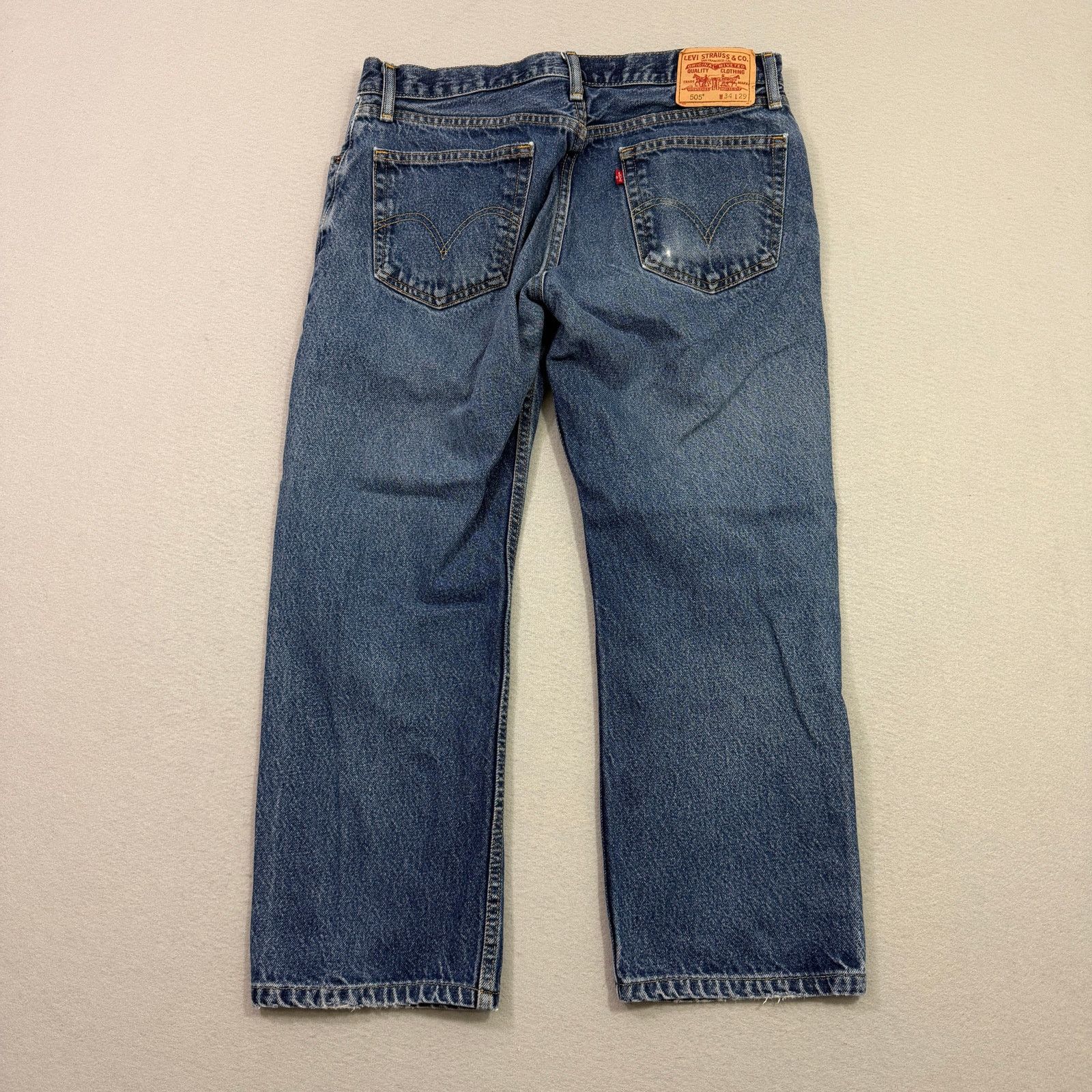 Levi's Vintage Levis 505 Jeans Men 34x29 (Fits 34x27) Blue Straight Size US 34 / EU 50 - 8 Thumbnail