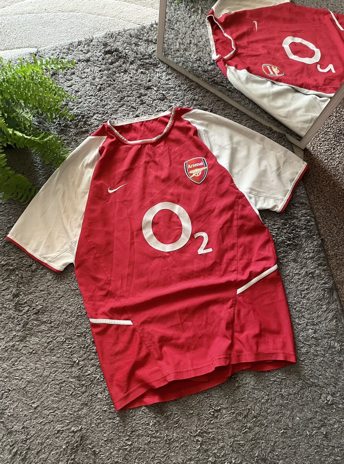 Nike × Vintage 90s Nike Jersey Vintage Streetwear O2 Arsenal Swoosh Rare Size US L / EU 52-54 / 3 - 2 Thumbnail