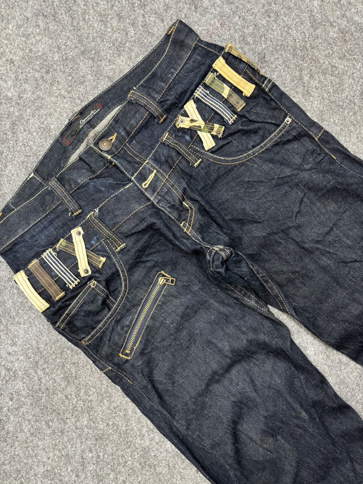 Japanese Brand 💥Double Waist+Twisted Leg💥Dominate Zipper Denim F646 Size US 33 - 9 Thumbnail