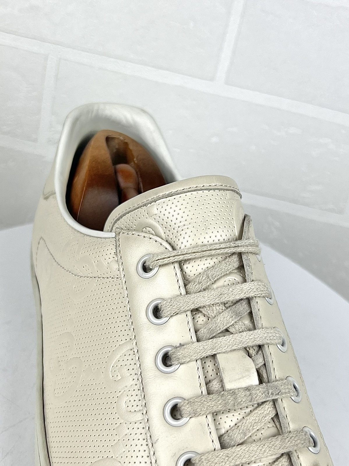 Gucci GUCCI Sneakers Leather Embossed GG Interlocking Monogram Men Size US 11.5 / EU 44-45 - 5 Thumbnail