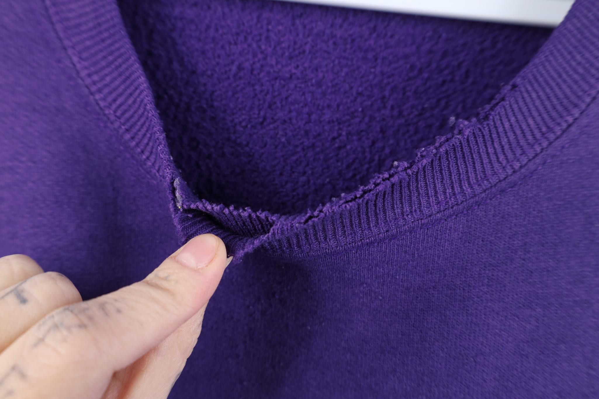 Vintage Vintage 90s Streetwear Heavyweight Sweatshirt Purple USA Size XL / US 12-14 / IT 48-50 - 4 Thumbnail
