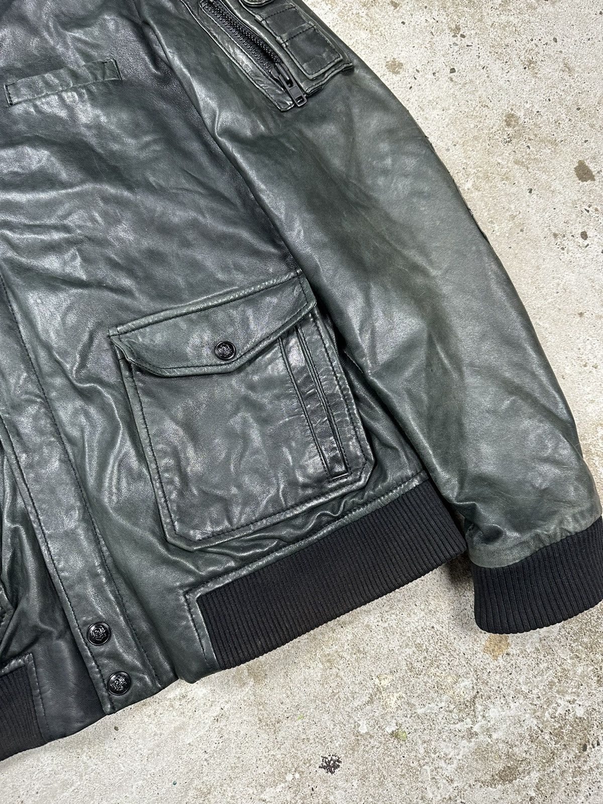Genuine Leather × The Kooples The Kooples Khaki Biker Lamb Leather Jacket Size US L / EU 52-54 / 3 - 5 Thumbnail