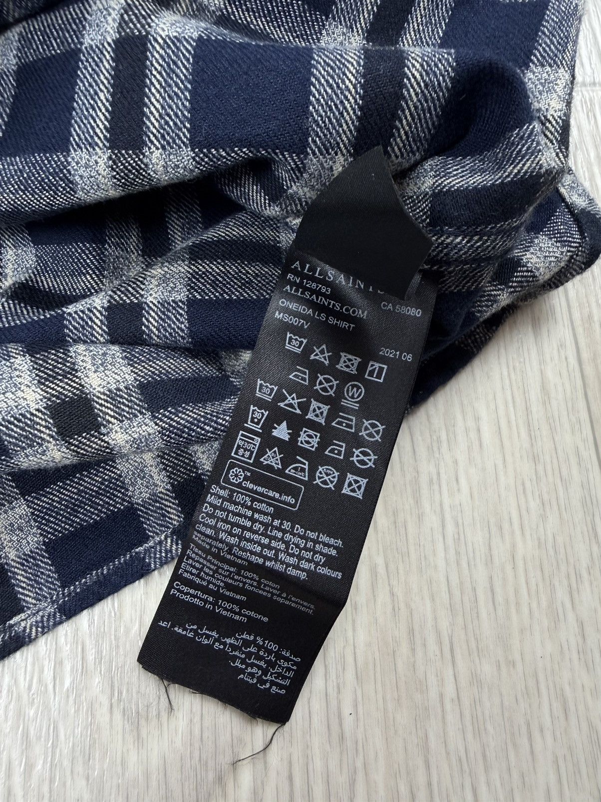 Allsaints Allsaints Oneida LS Shirt Light Flannel Checkered Size L Size US L / EU 52-54 / 3 - 7 Thumbnail