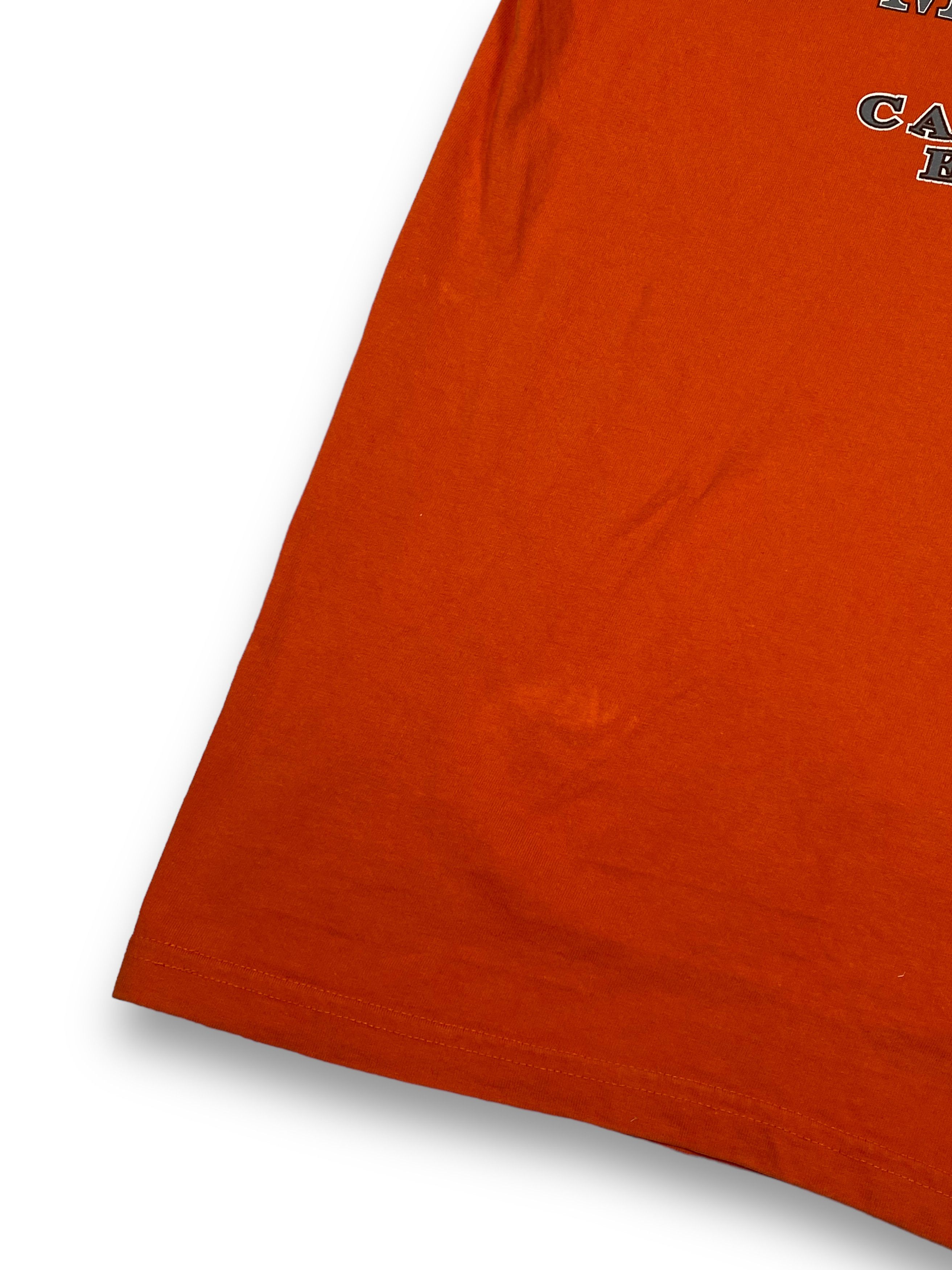 Harley Davidson Vintage HARLEY DAVIDSON US Made Big Logo Orange T-Shirt M745 Size US L / EU 52-54 / 3 - 13 Thumbnail