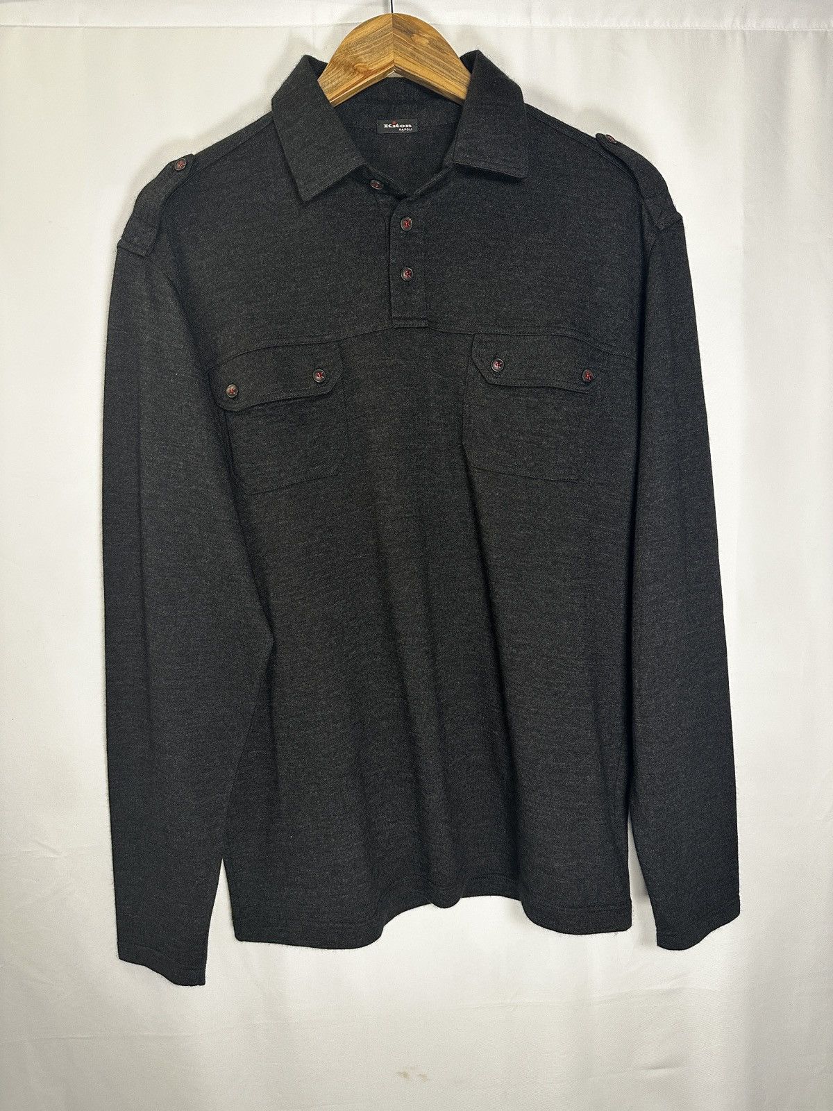 Kiton Kiton Black Long Sleeve Polo in Cashmere and Silk, Size M Size US M / EU 48-50 / 2 - 1 Thumbnail