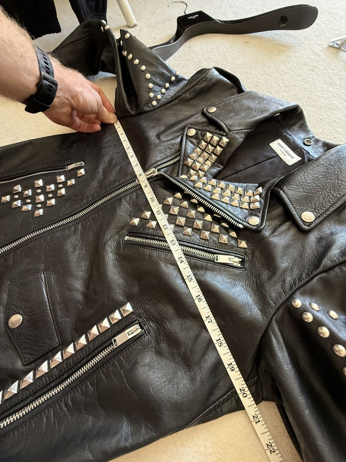 Saint Laurent Paris FW16 Saint Laurent studded leather biker jacket Hedi Grail Size US M / EU 48-50 / 2 - 5 Thumbnail