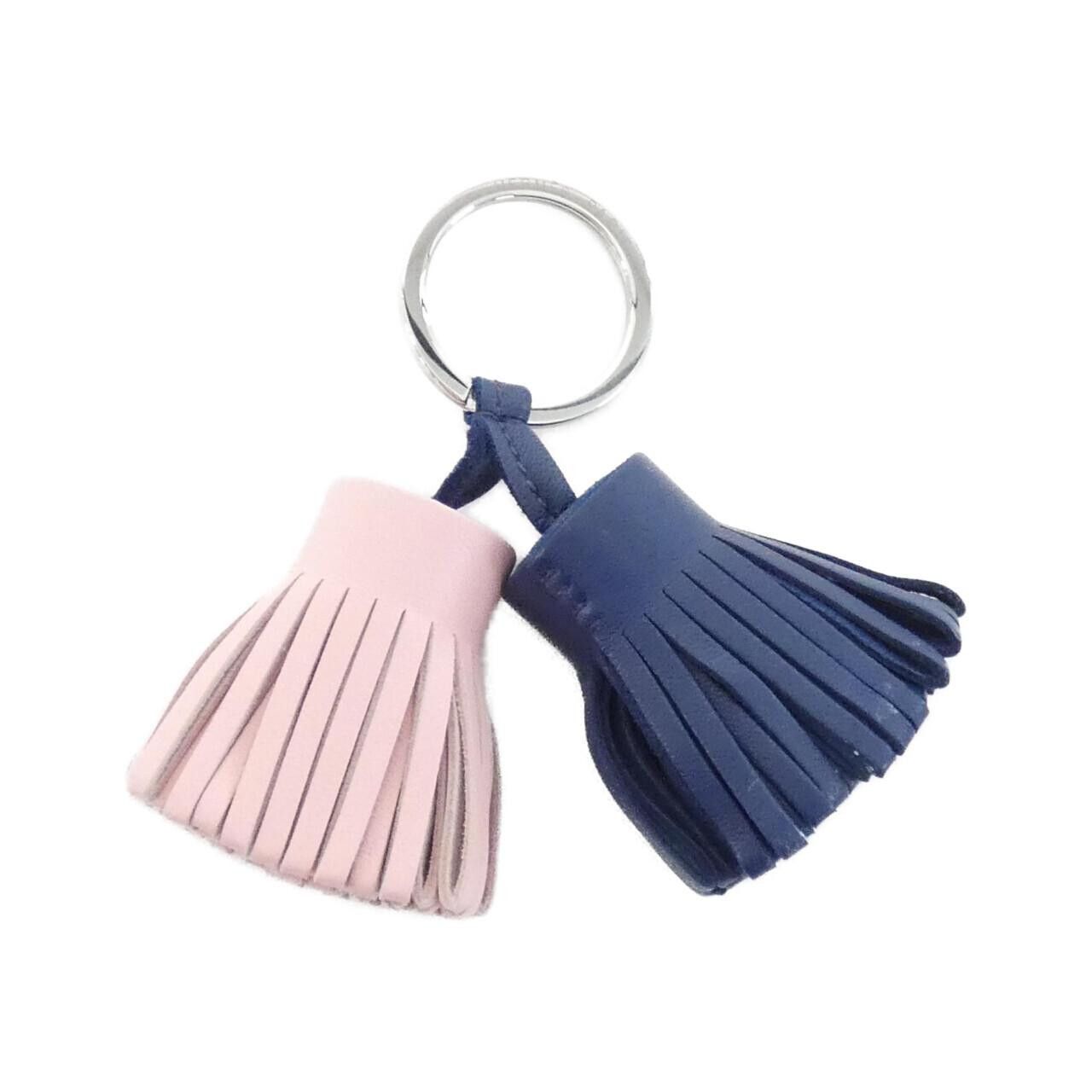 Hermes Hermès Carmen Uno Dos Agneau Milo Keyring Leather Key Chain DUTY FREE for USA